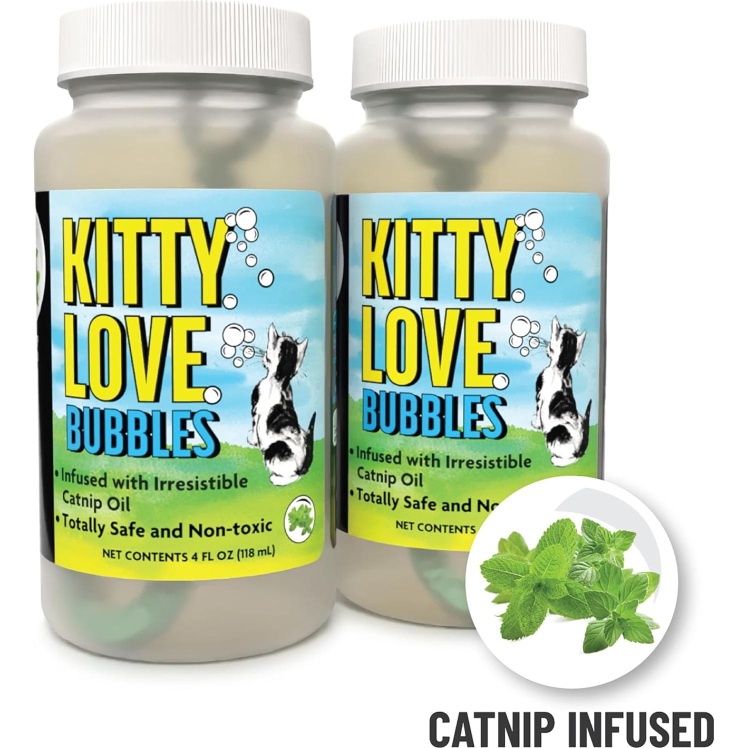 Kitty Love Bubbles - 2 Botellas de Burbujas con Hierba Gatera 284g