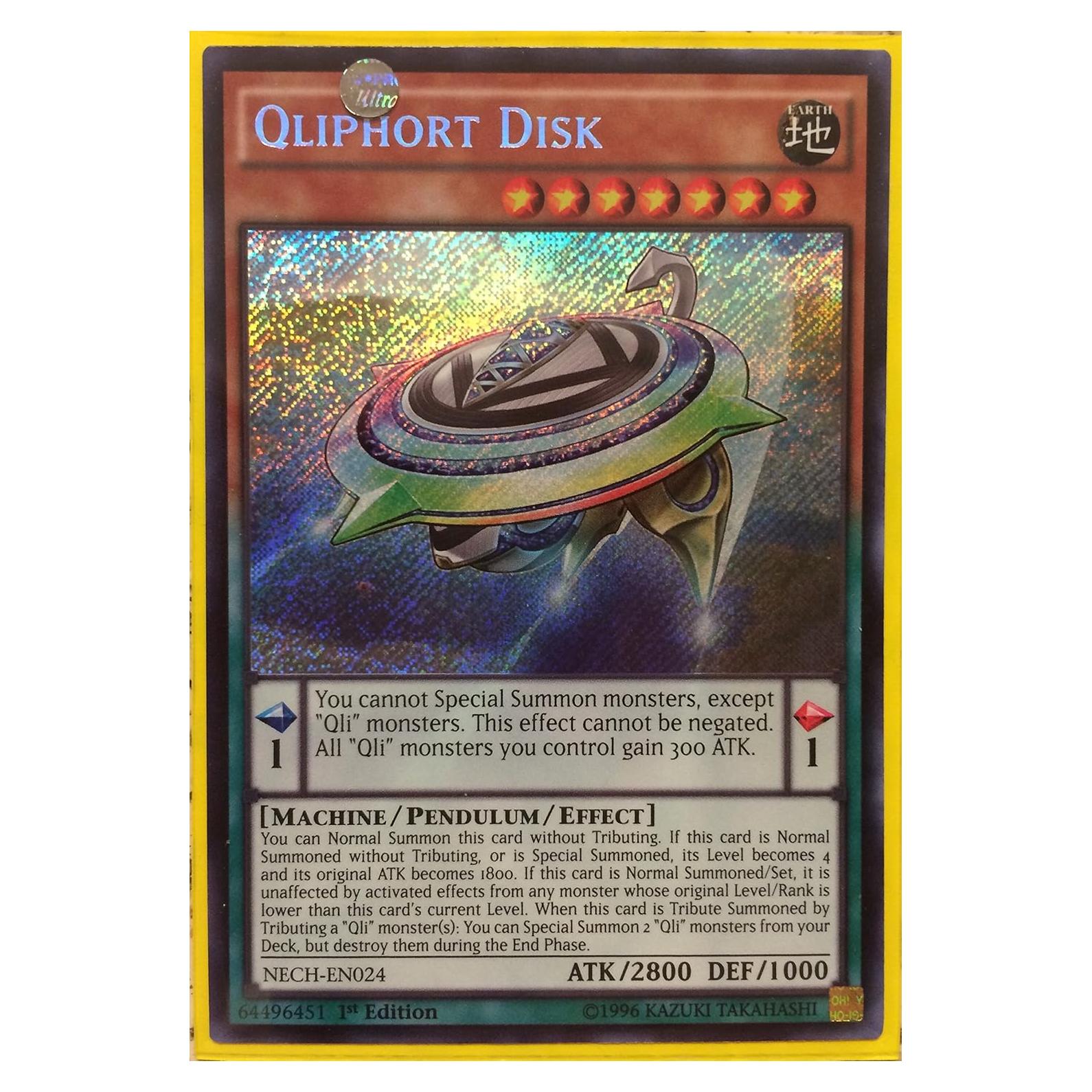Carta Yu-Gi-Oh! Disco Qliphort NECH-EN024 Rara Secreta