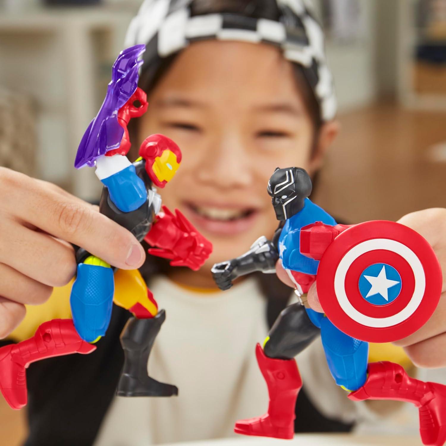 Marvel MixMashers Captain America Custom Avengers Mix-and-Match Action Figure & Accessories, 5-Inch-Scale Super Hero Toys for Kids Ages 4+