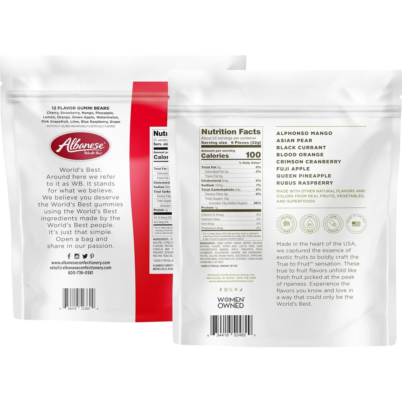 Paquete Familiar Albanese Gummy Bears 12 Sabores 1735g