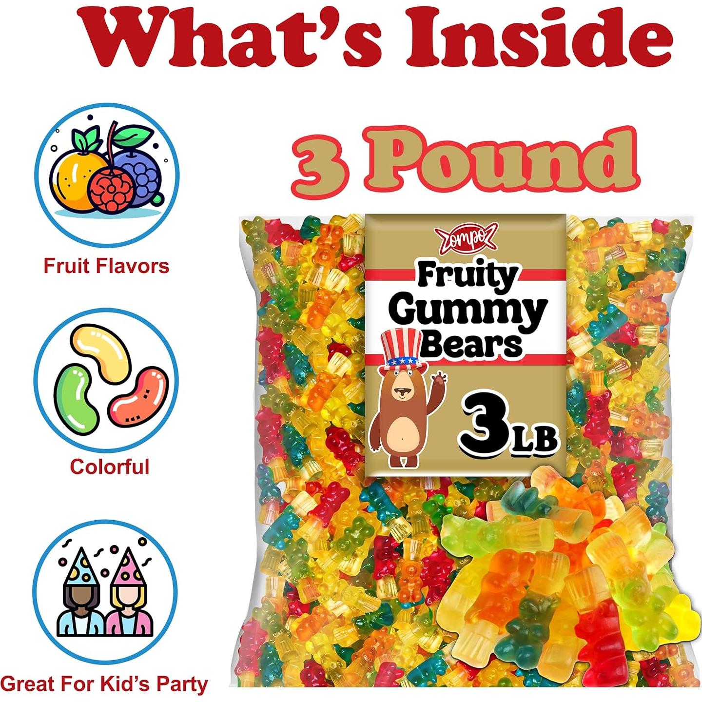 Gomitas de Osos Frutales ZompoZ 1.36 kg a granel sin gluten