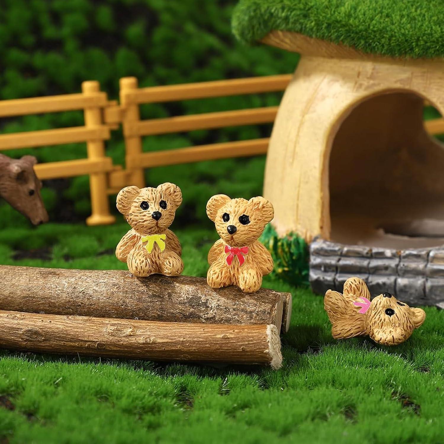 50 Mini Ositos de Resina Multicolor Lyreh 1.8cm Decoración