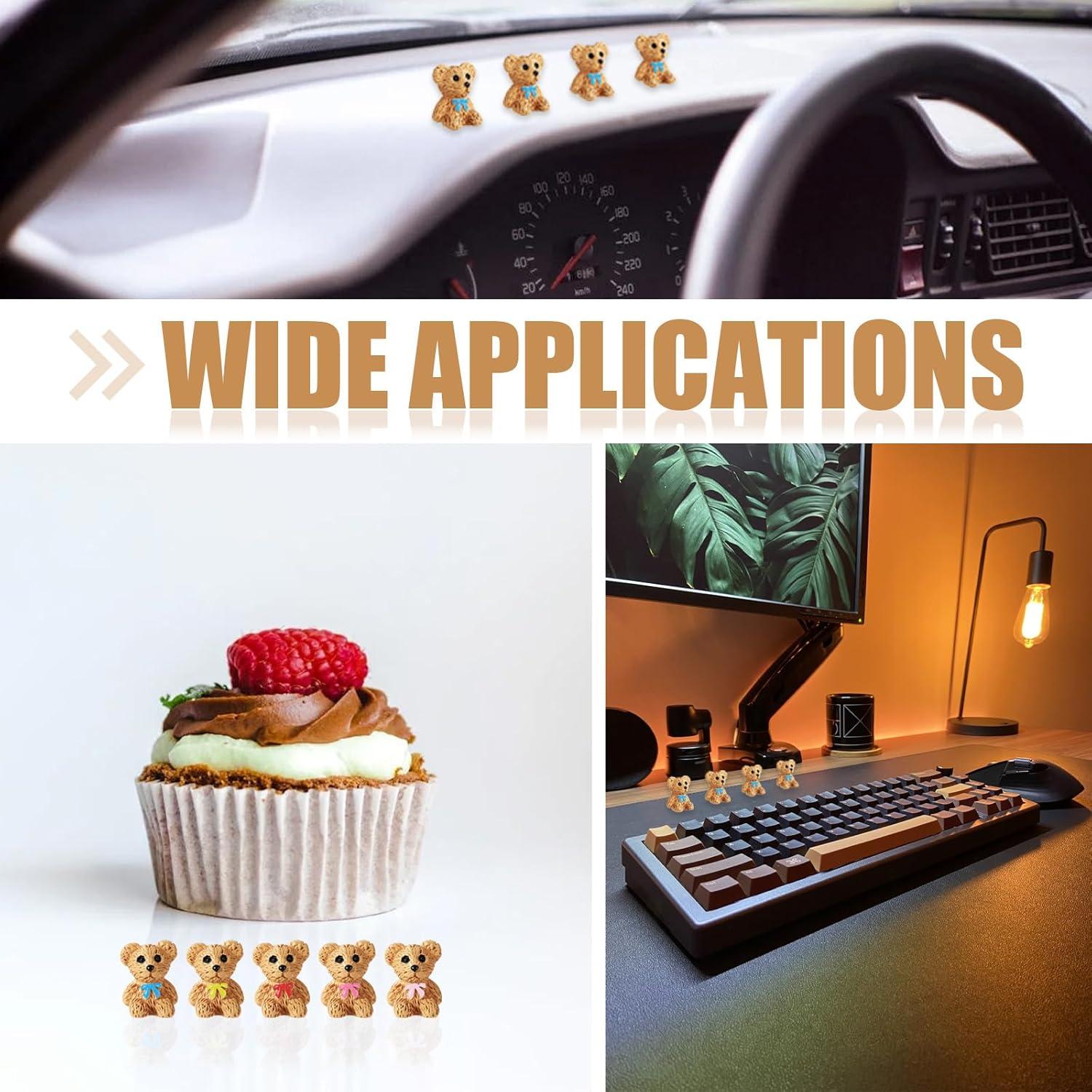 50 Mini Ositos de Resina Multicolor Lyreh 1.8cm Decoración