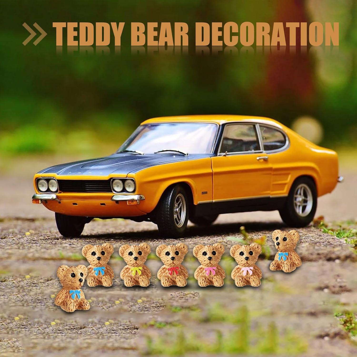 50 Mini Ositos de Resina Multicolor Lyreh 1.8cm Decoración