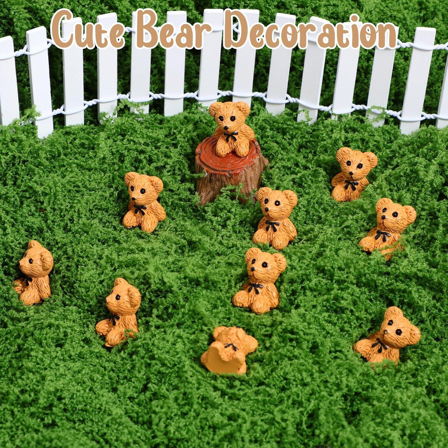 50 Mini Ositos de Peluche de Resina Prasacco para Decoración