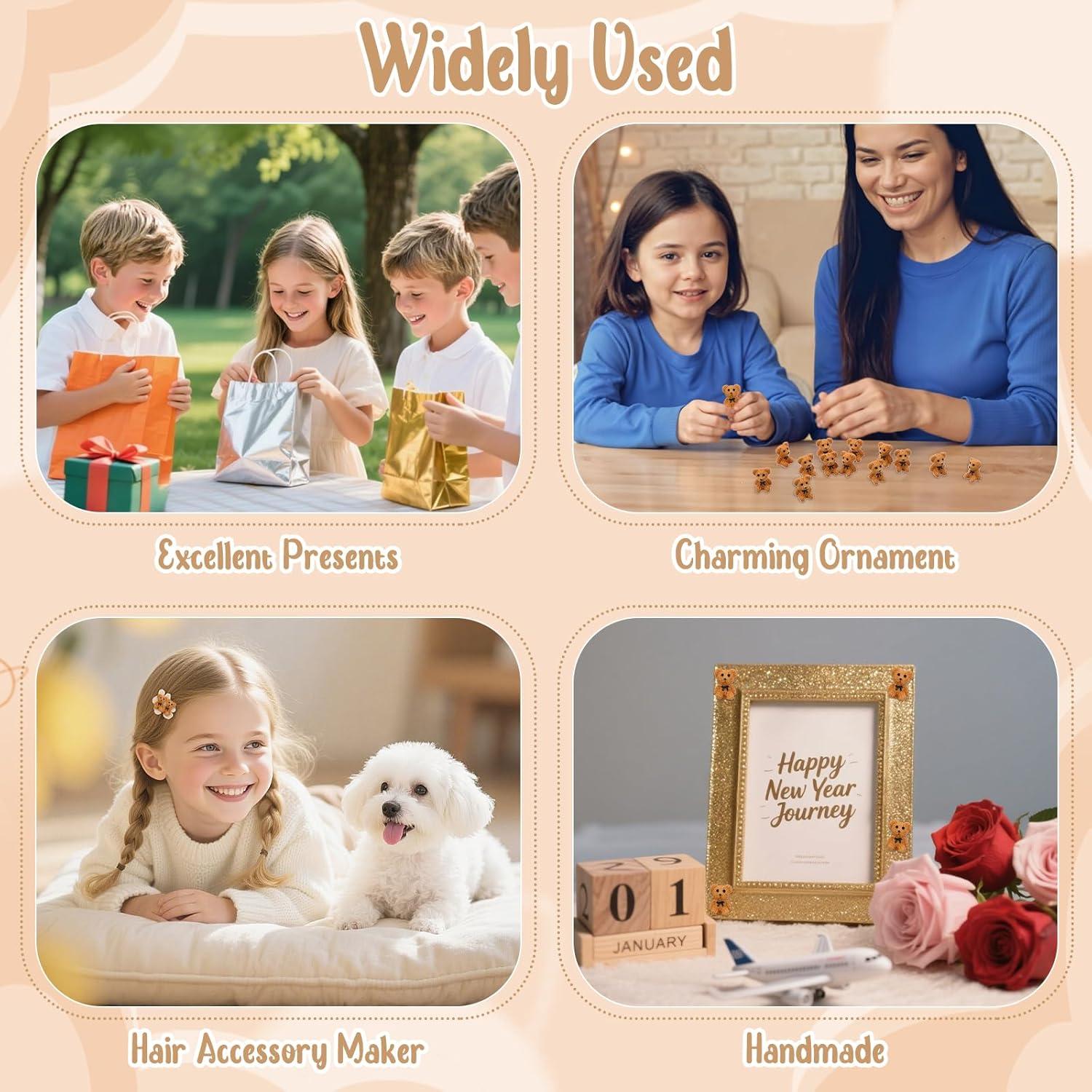 50 Mini Ositos de Peluche de Resina Prasacco para Decoración