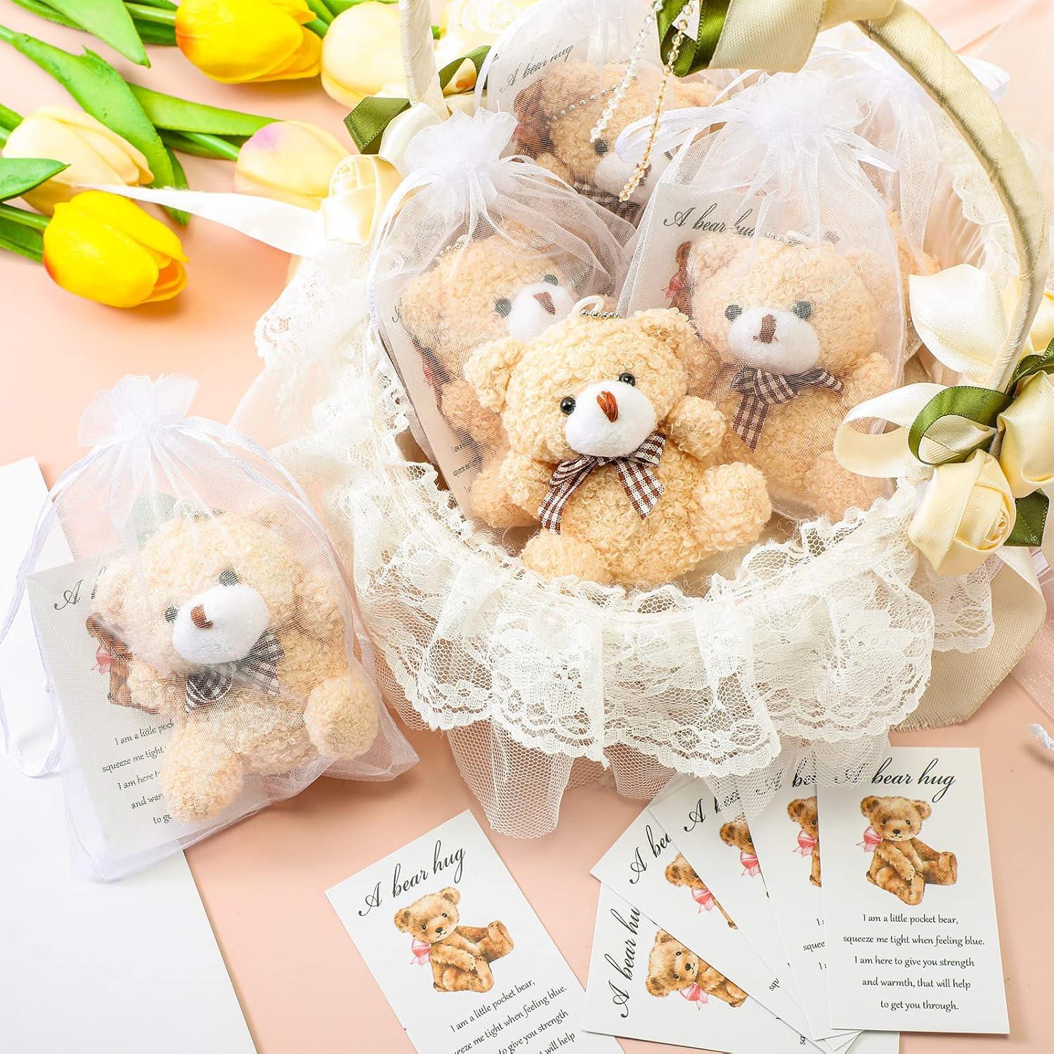Conjunto 12 Mini Osos de Peluche Zhanmai con Tarjetas y Bolsas