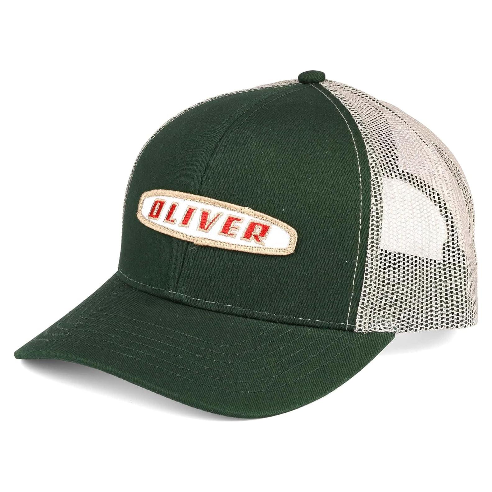 Gorra Ovalada Oliver Verde con Malla Beige Unisex