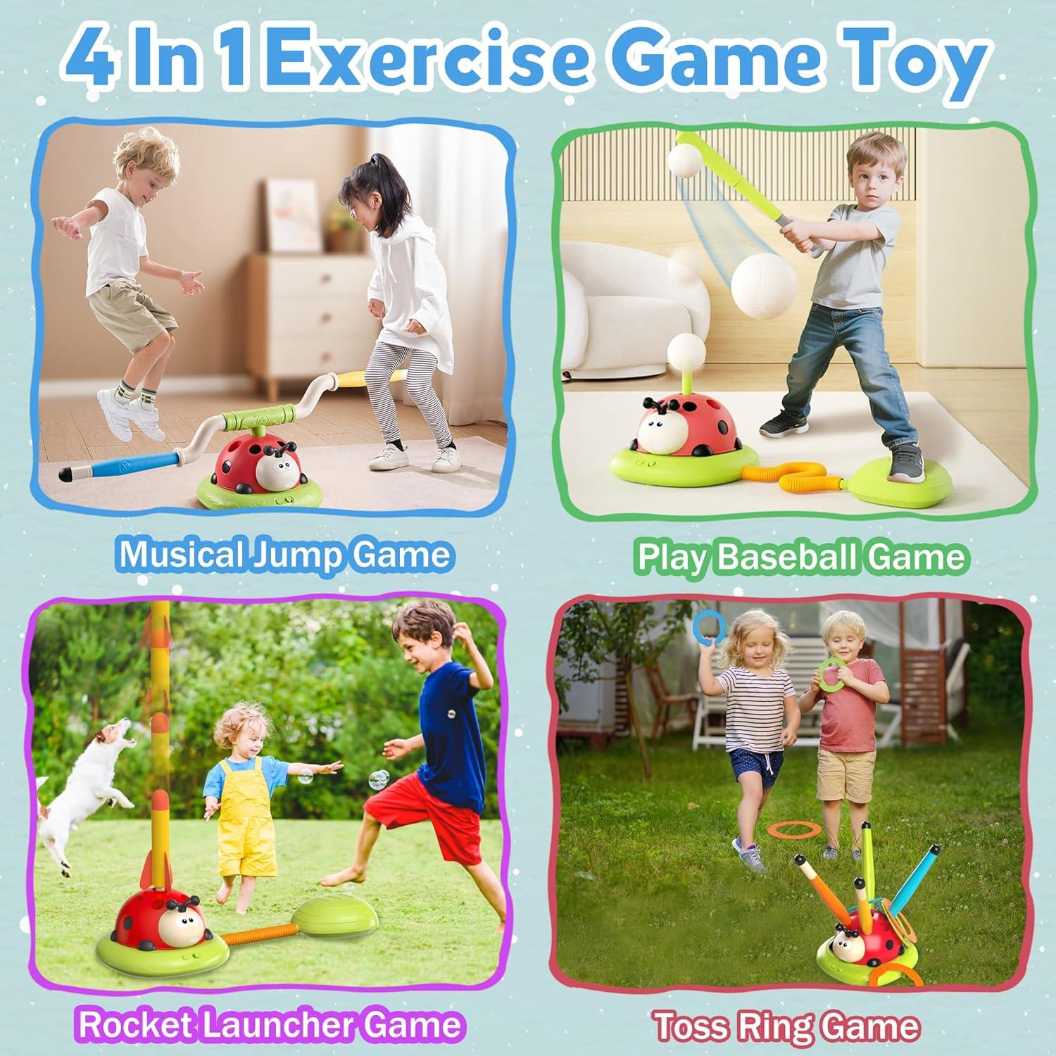 Juego Musical 4 en 1 Engfa - Lanzamiento de Aros y Béisbol