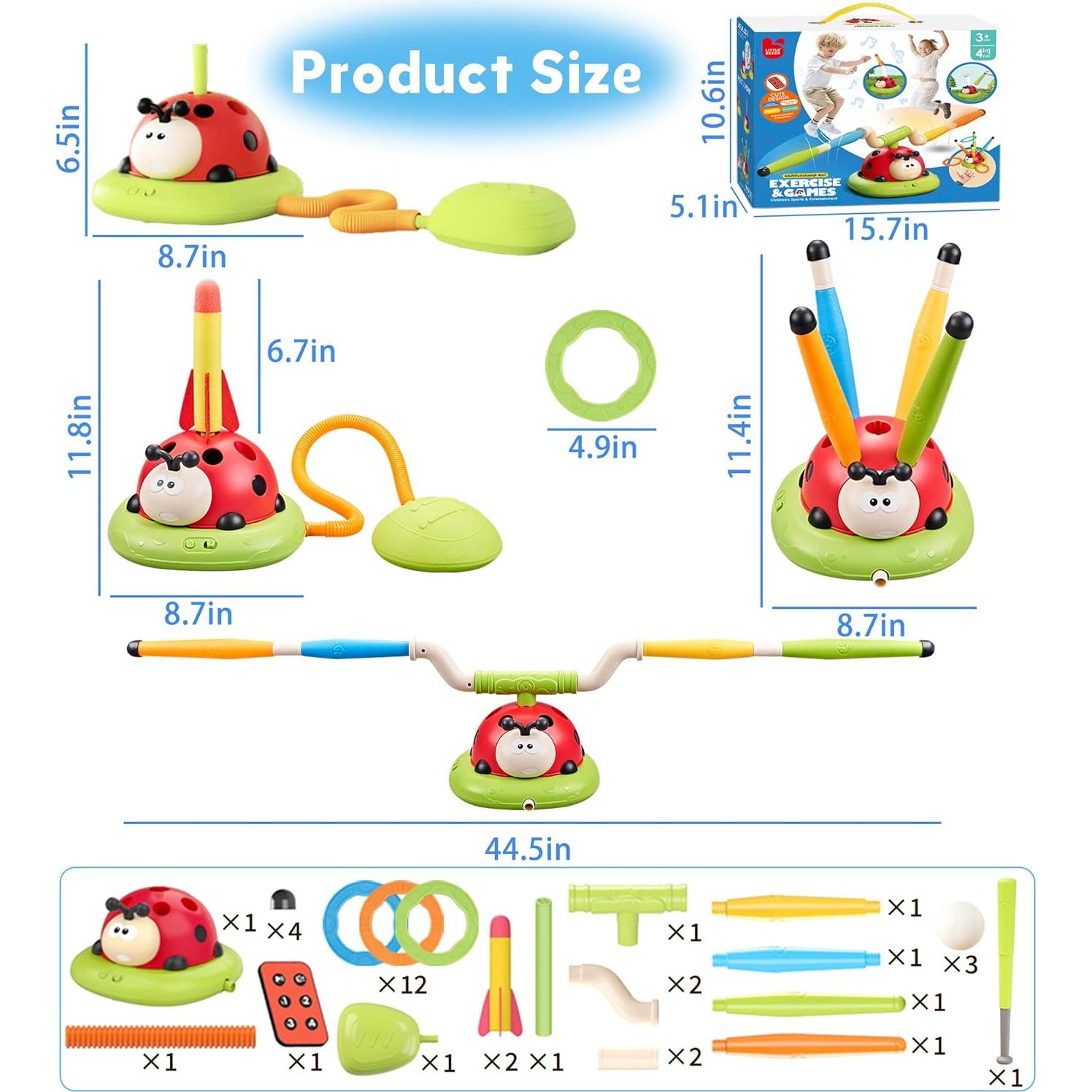 Juego Musical 4 en 1 Engfa - Lanzamiento de Aros y Béisbol