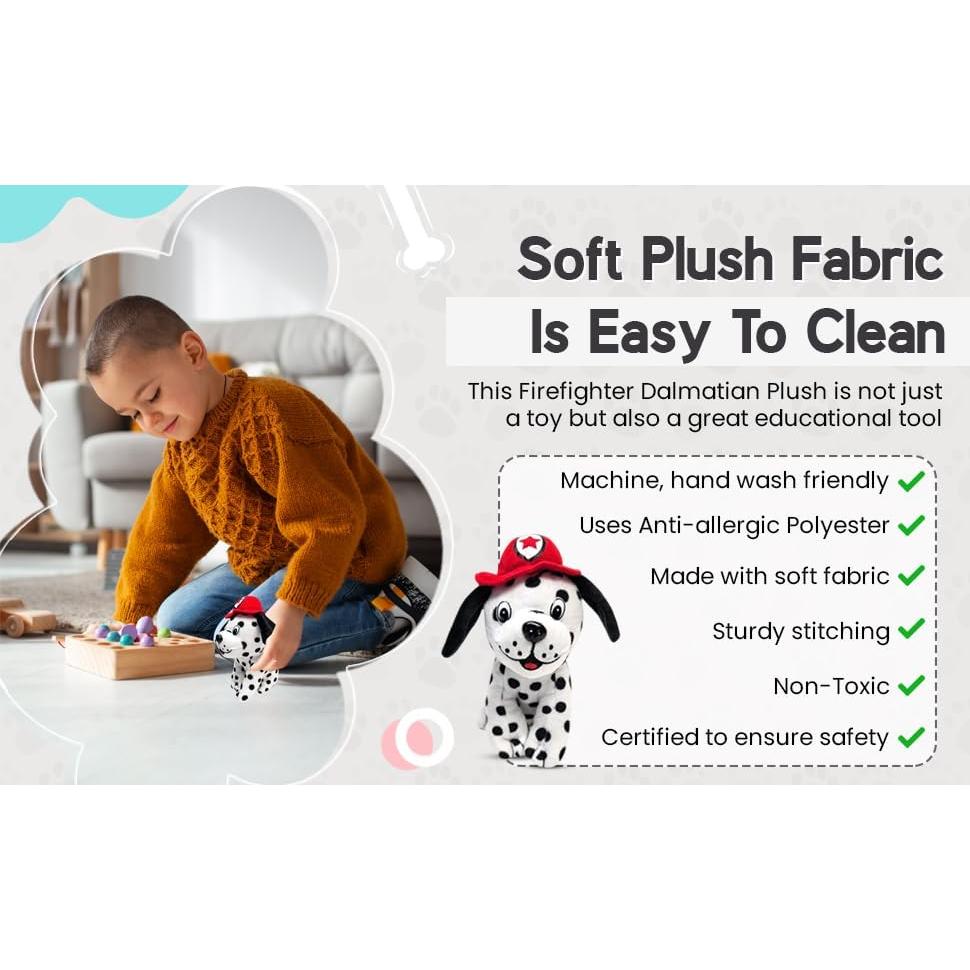 Peluche Dálmata Bombero Zugar Land 18 cm Seguro para Niños