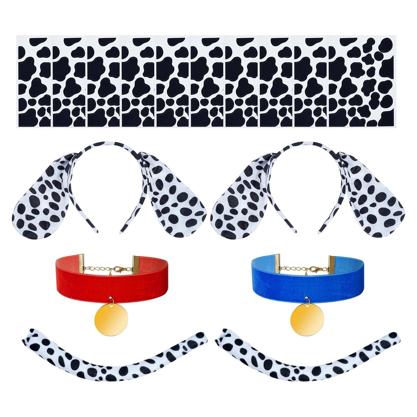 2 Conjuntos Disfraz Dálmata Jmkcoz Diadema Cola Gargantilla