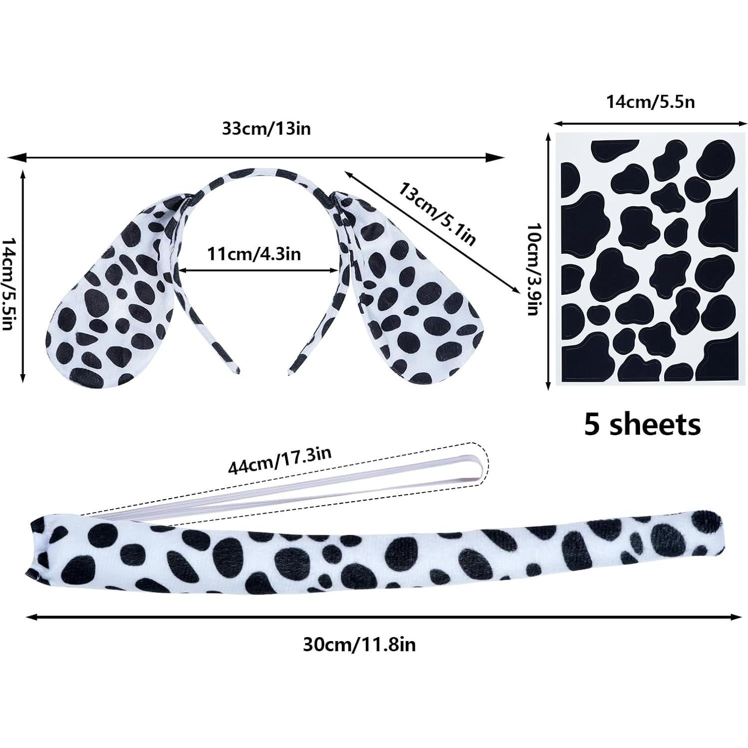 2 Conjuntos Disfraz Dálmata Jmkcoz Diadema Cola Gargantilla