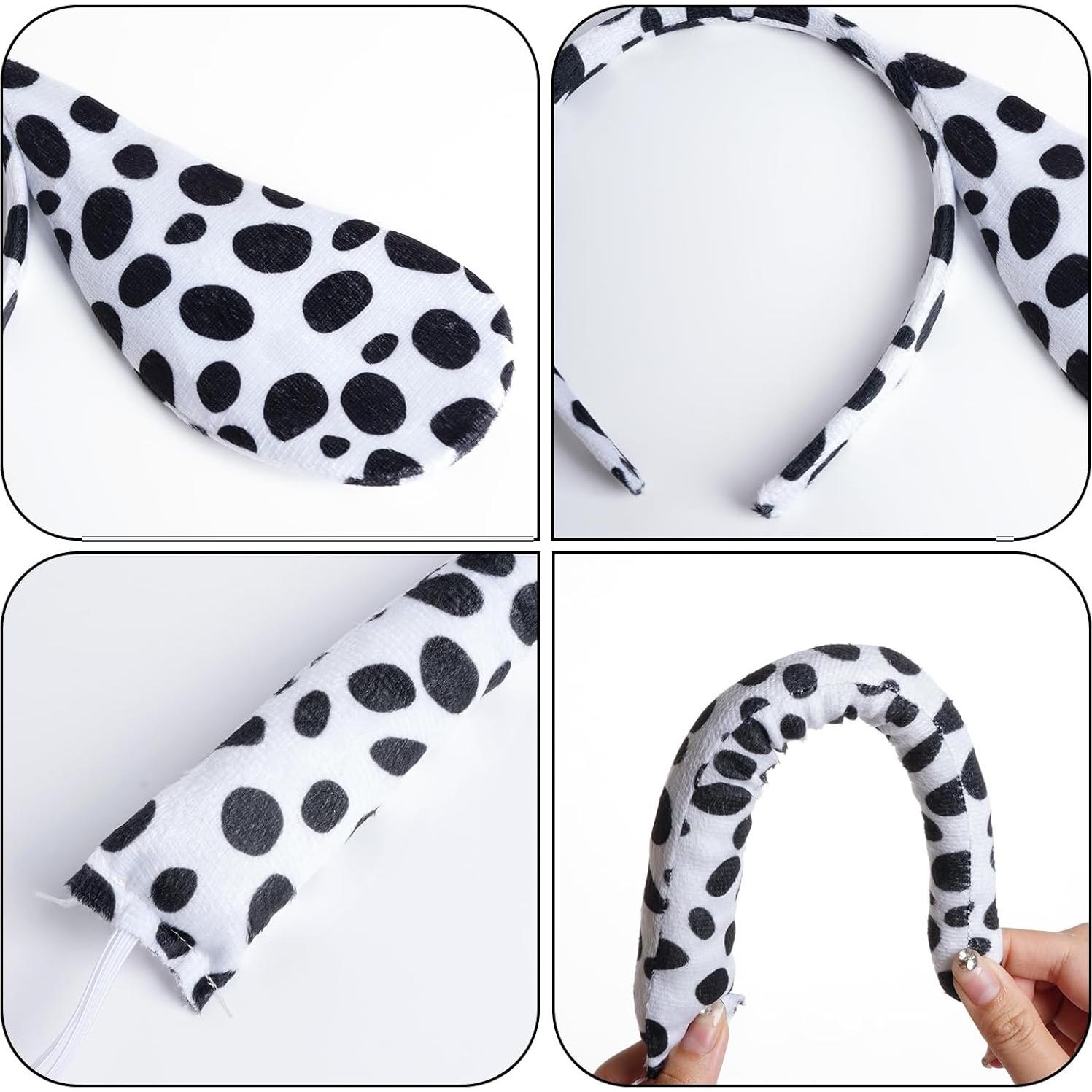 2 Conjuntos Disfraz Dálmata Jmkcoz Diadema Cola Gargantilla