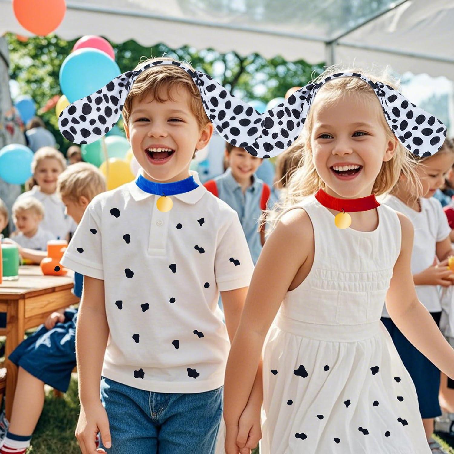 2 Conjuntos Disfraz Dálmata Jmkcoz Diadema Cola Gargantilla