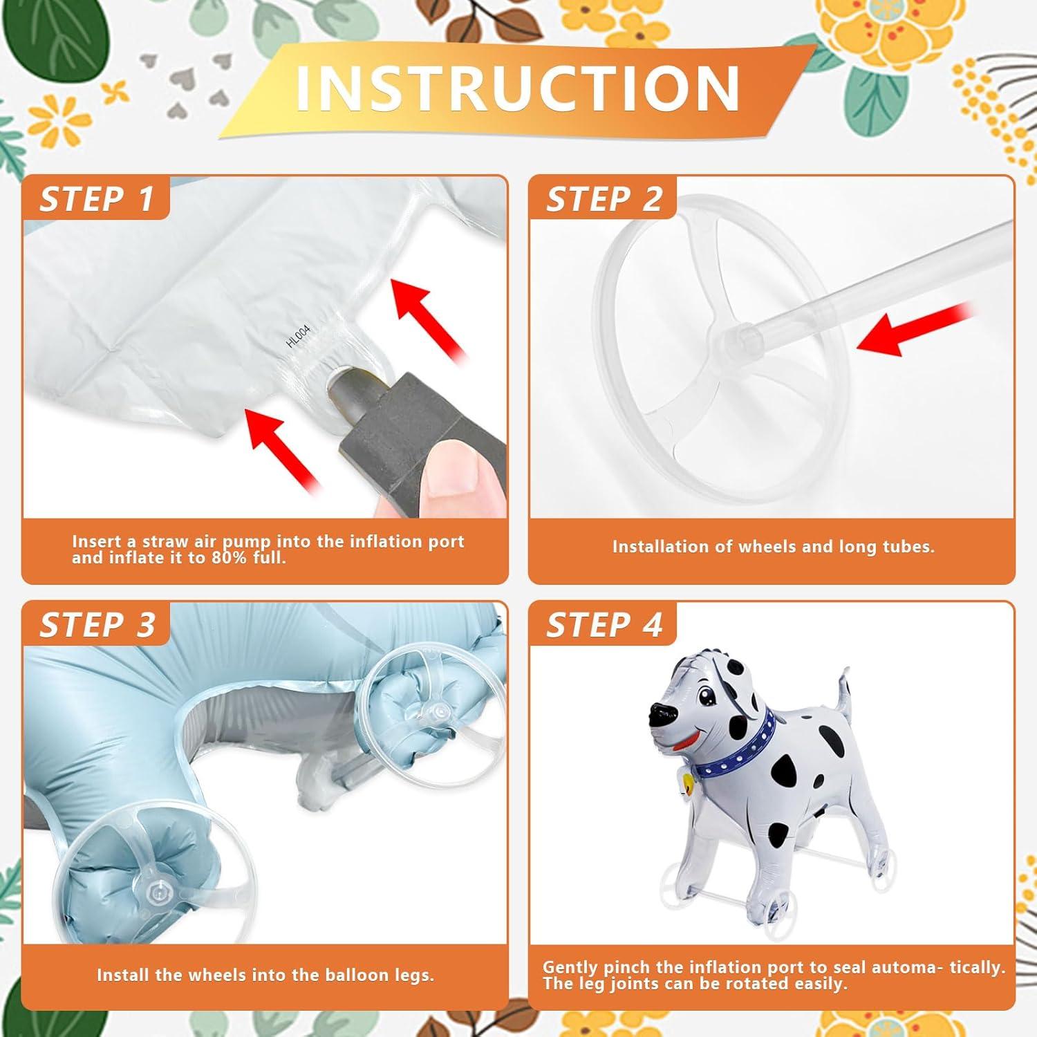 Globo de Perro Dálmata Mylar 20 cm para Fiesta de Cumpleaños