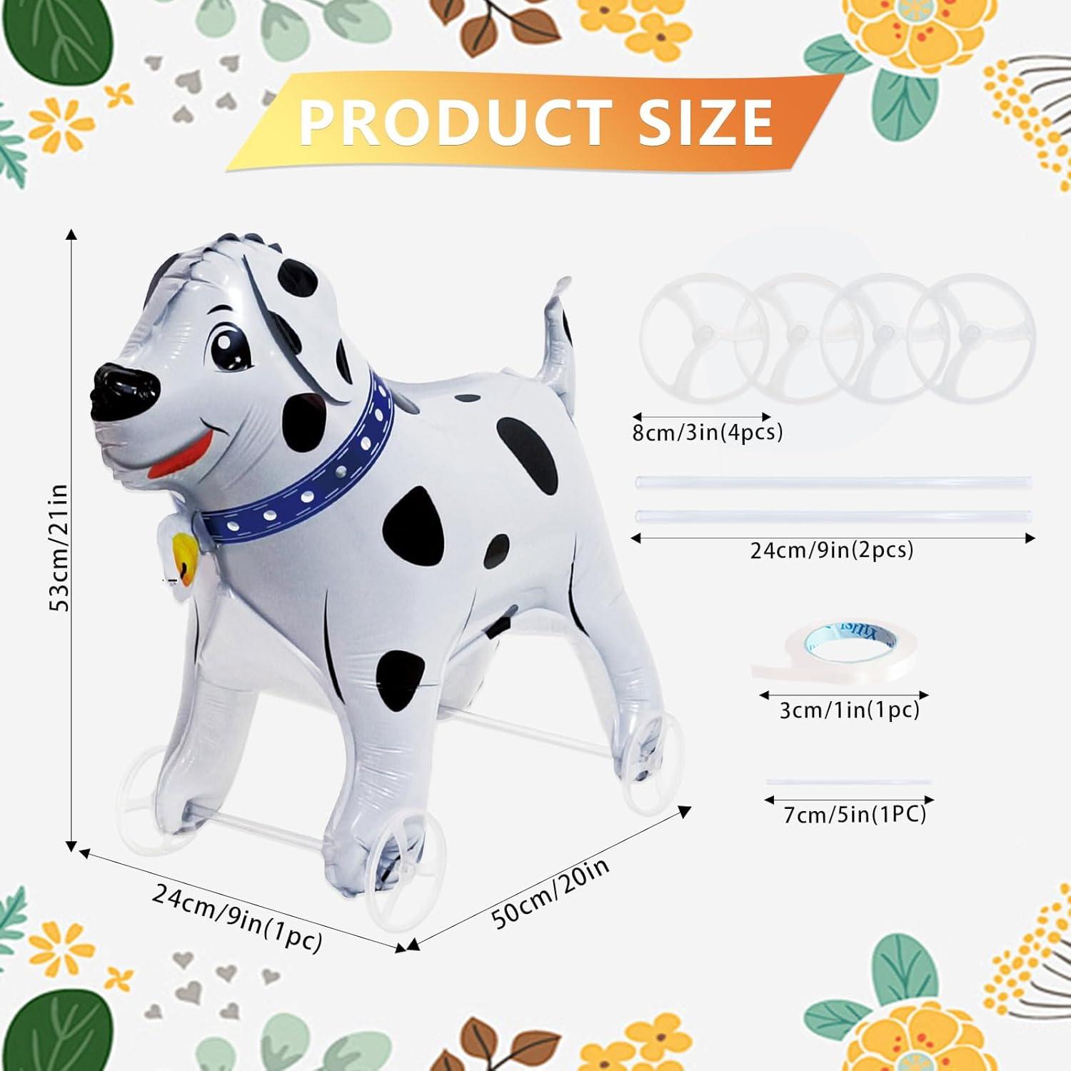 Globo de Perro Dálmata Mylar 20 cm para Fiesta de Cumpleaños