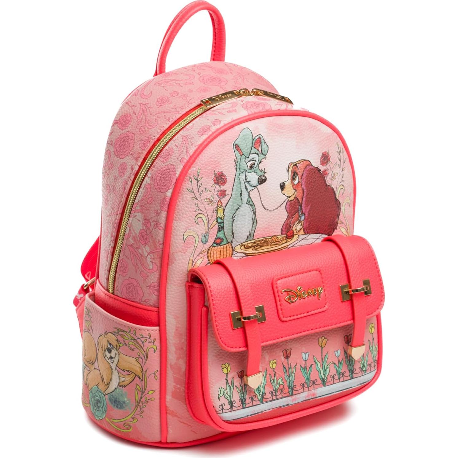 Mochila Mini de Cuero Vegano Disney La Dama y El Vagabundo 27.94 cm