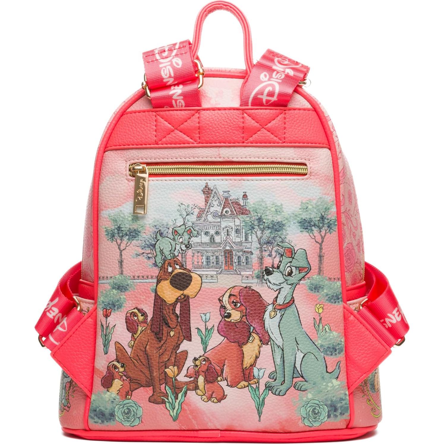Mochila Mini de Cuero Vegano Disney La Dama y El Vagabundo 27.94 cm