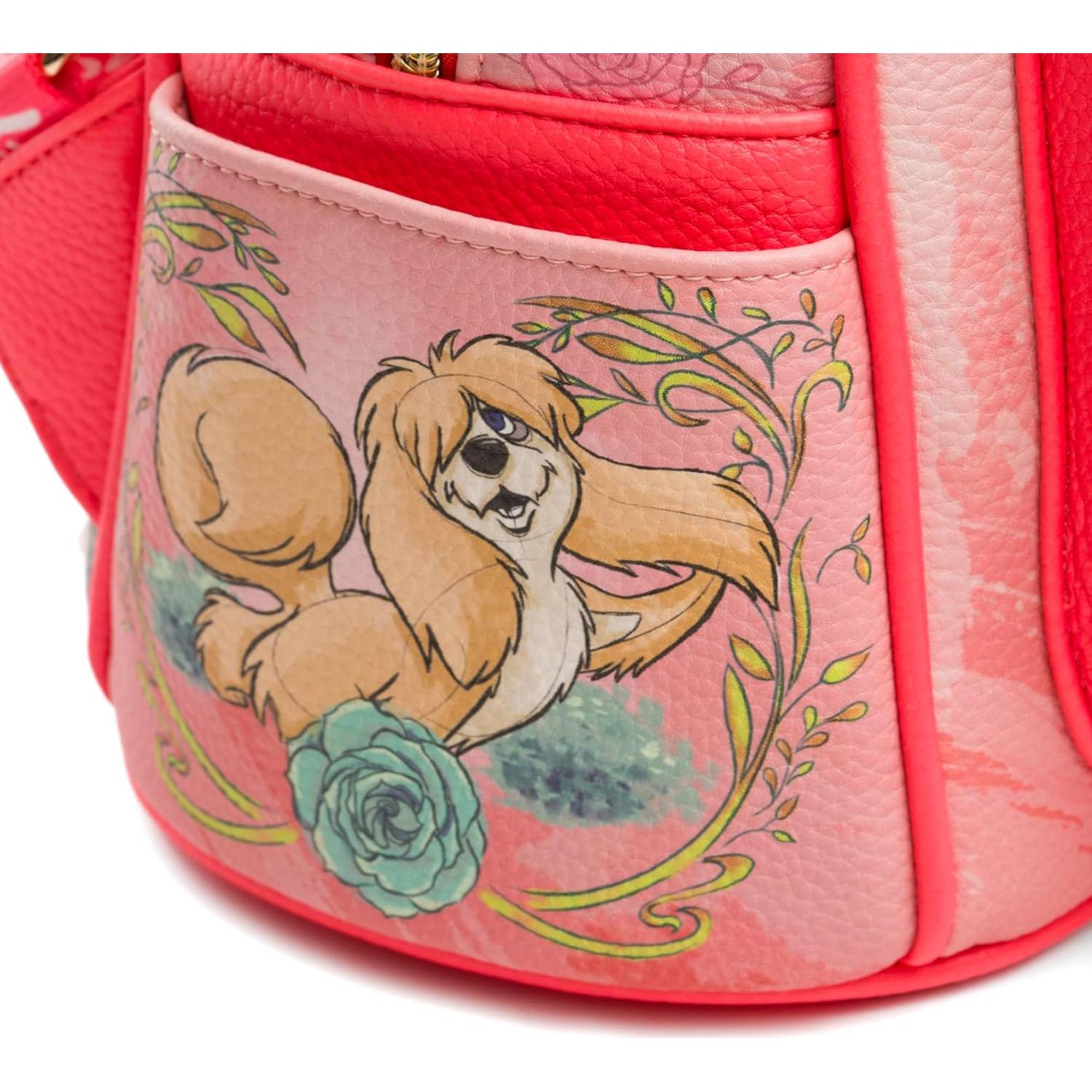 Mochila Mini de Cuero Vegano Disney La Dama y El Vagabundo 27.94 cm