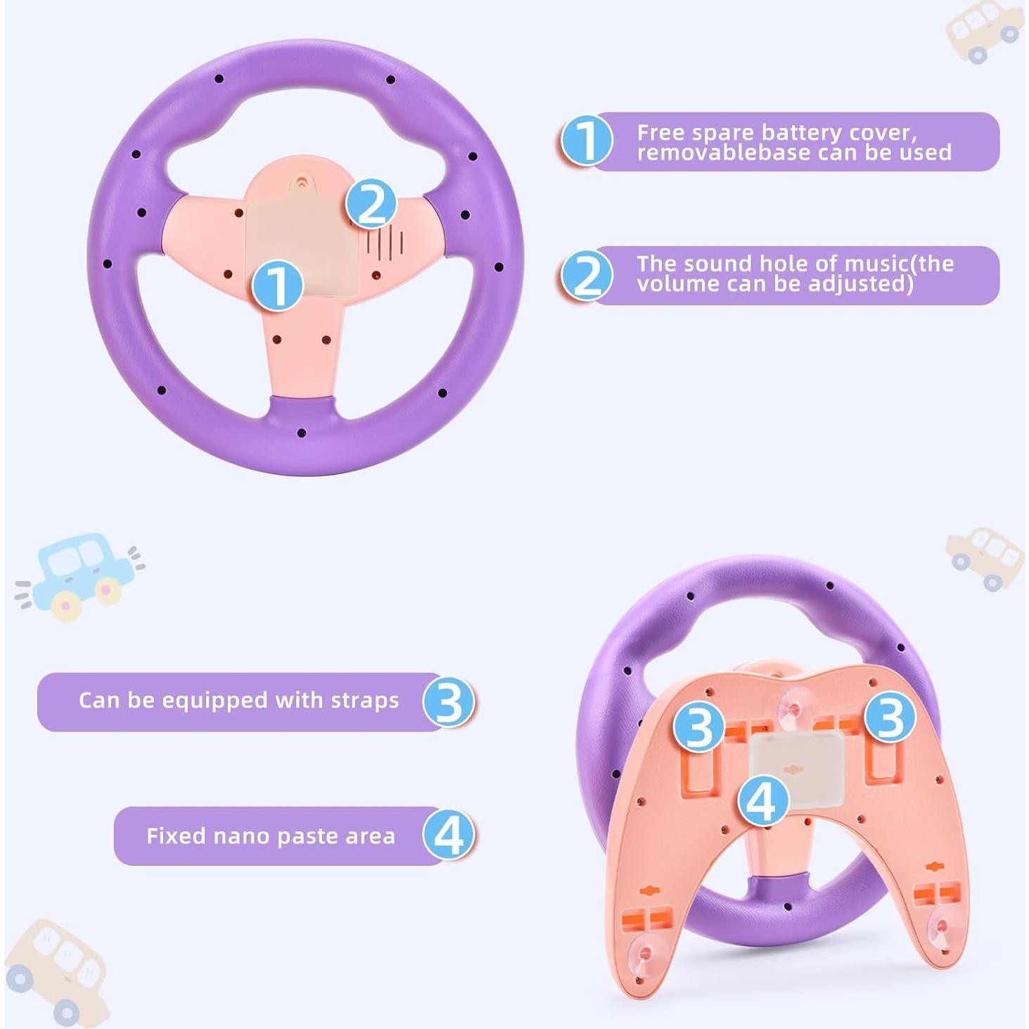 Volante de Juguete RedCrab para Niños con Luz y Música