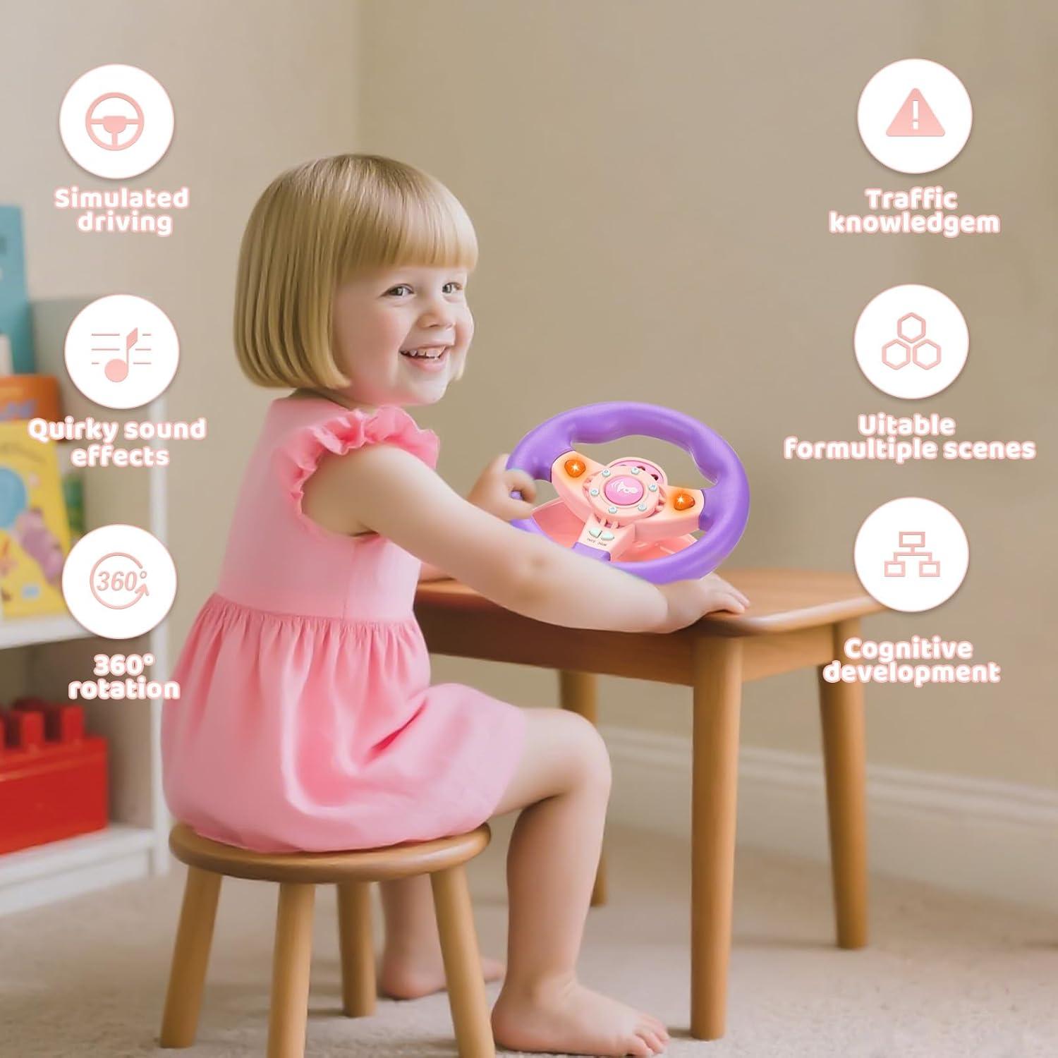 Volante de Juguete RedCrab para Niños con Luz y Música