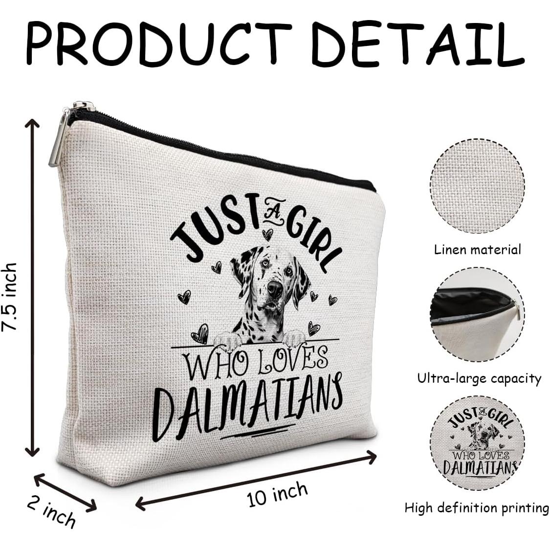 Bolsa de Maquillaje Absnfatu Dálmata 19x25cm Lino Resistente