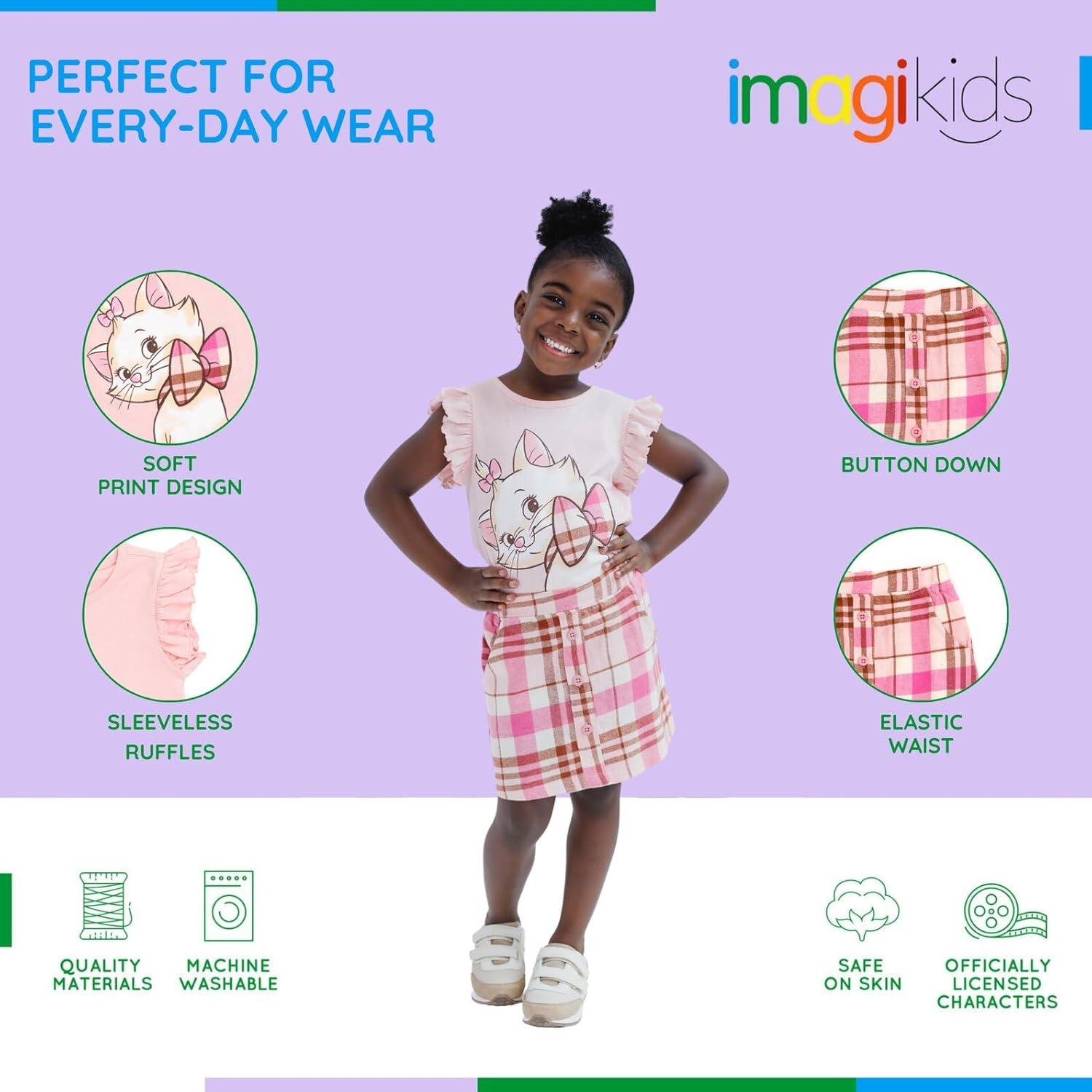 Conjunto Camiseta y Falda a Cuadros Disney Niña 7-8 Años