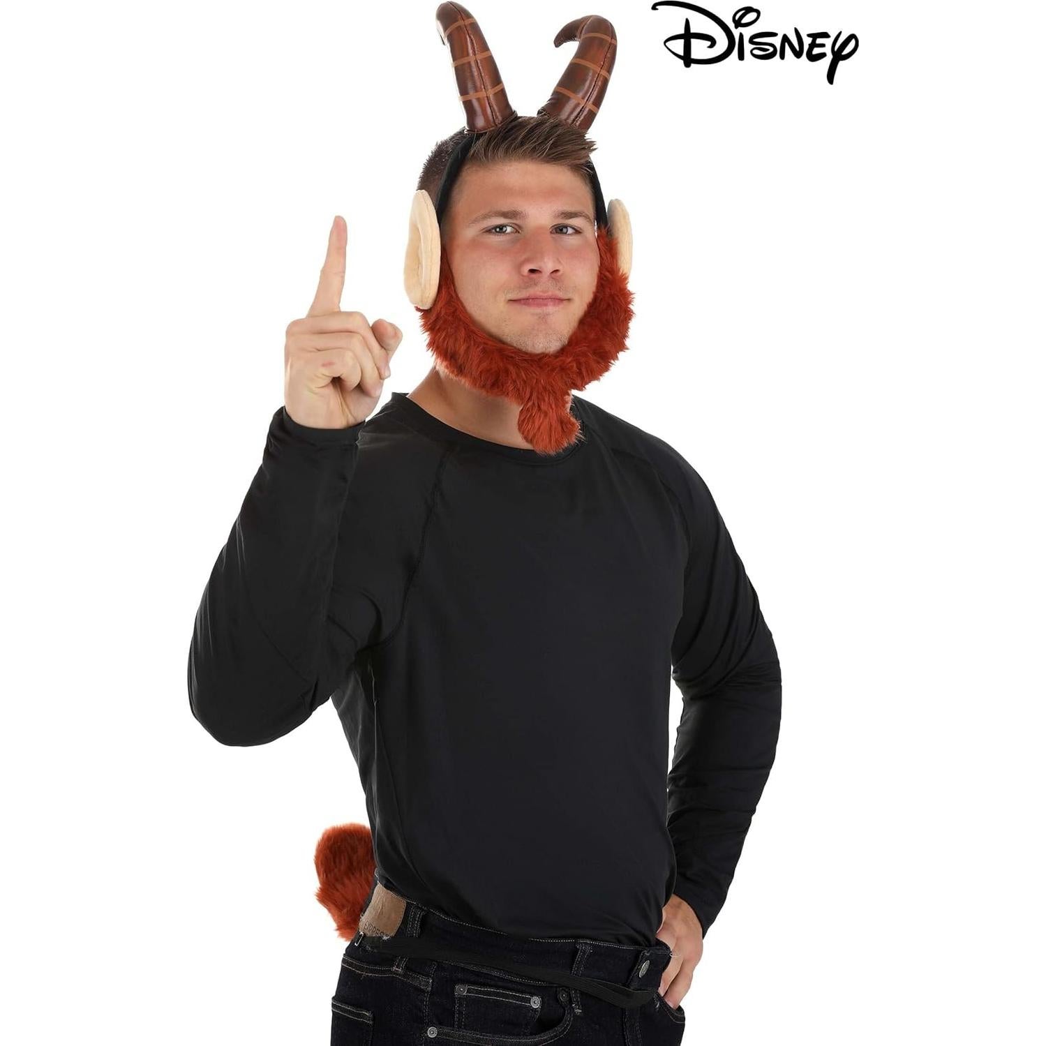 Kit de disfraz Phil de Disney Hércules - Cuernos, barba y cola