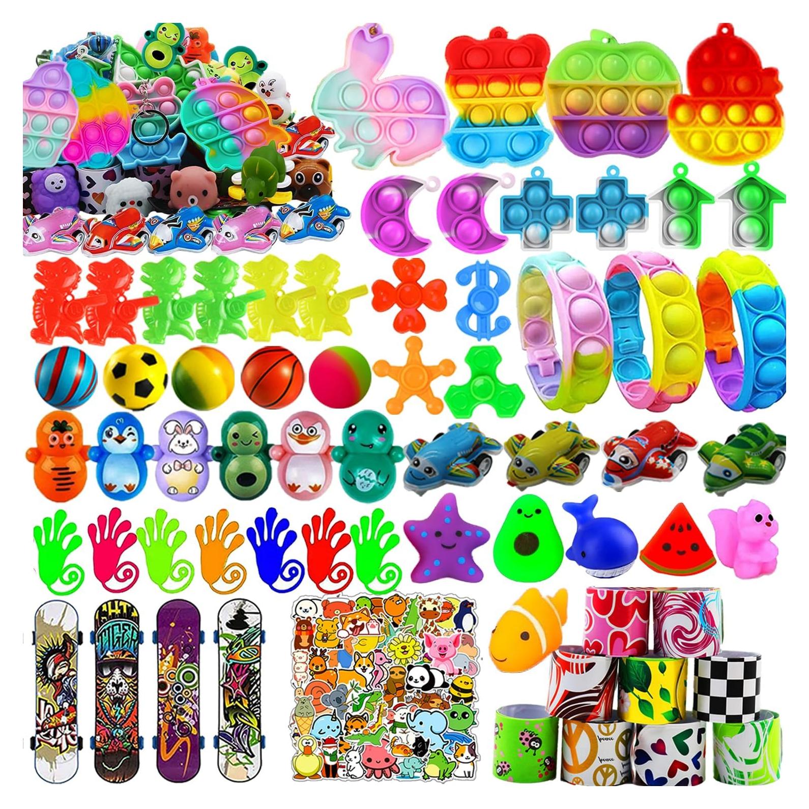 Set de 128 Juguetes Antiestrés para Fiesta y Aula - Rellenos de Piñata