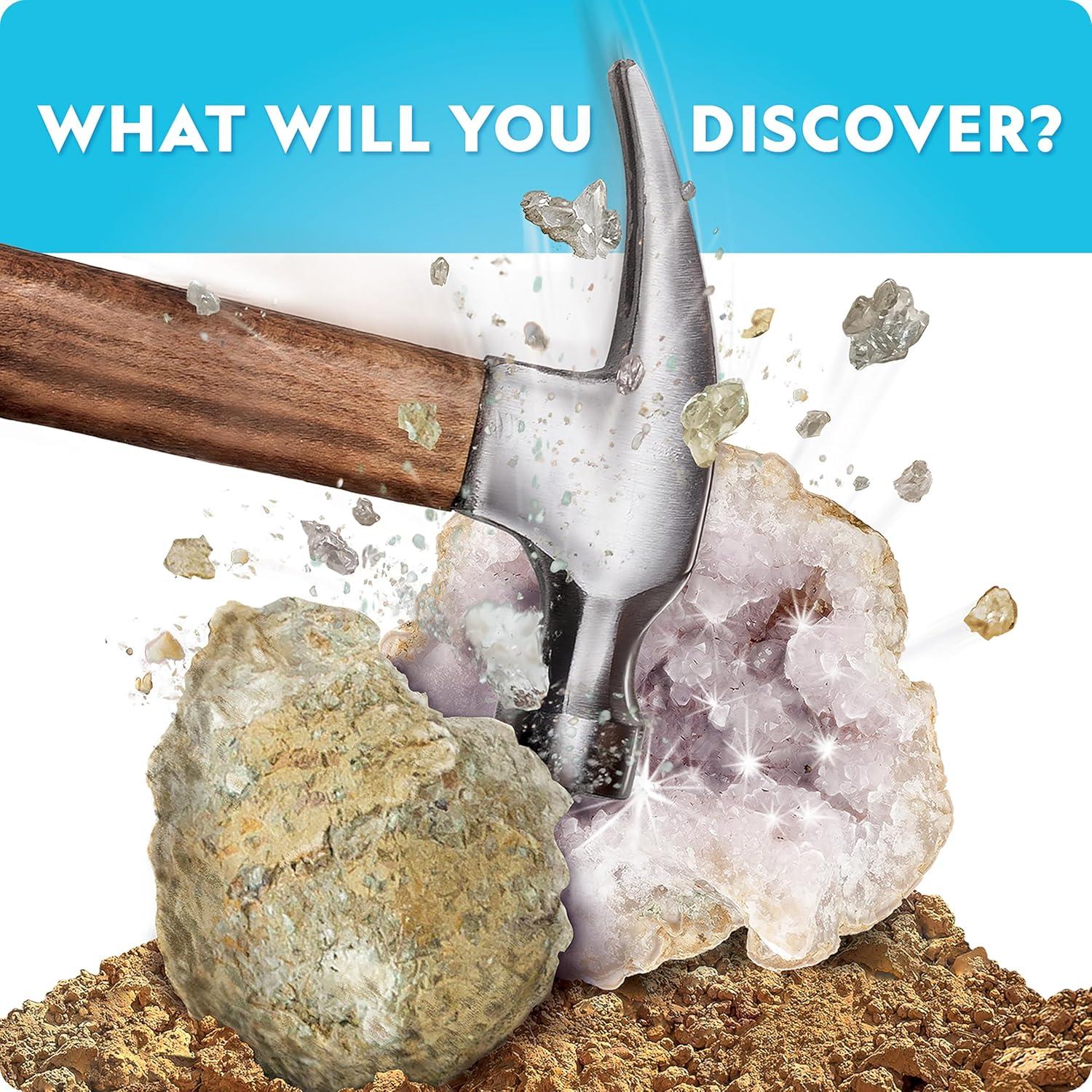 Kit de Ciencia National Geographic - Rompe 15 Geodas Premium