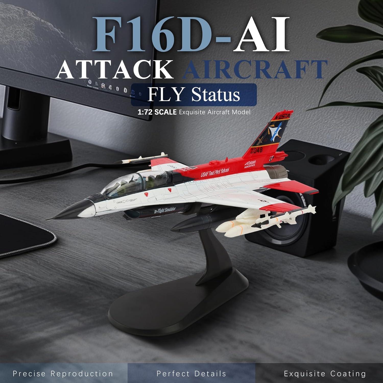 Modelo de Avión Militar F-16D HANGHANG 1/72 Aleación