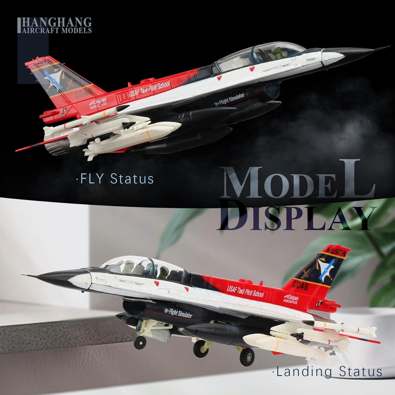 Modelo de Avión Militar F-16D HANGHANG 1/72 Aleación