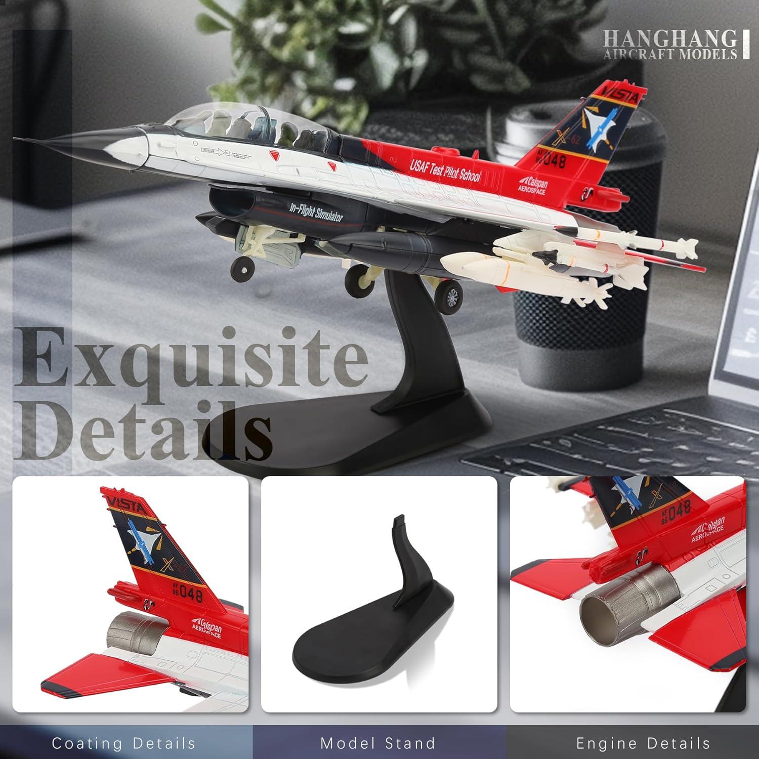 Modelo de Avión Militar F-16D HANGHANG 1/72 Aleación