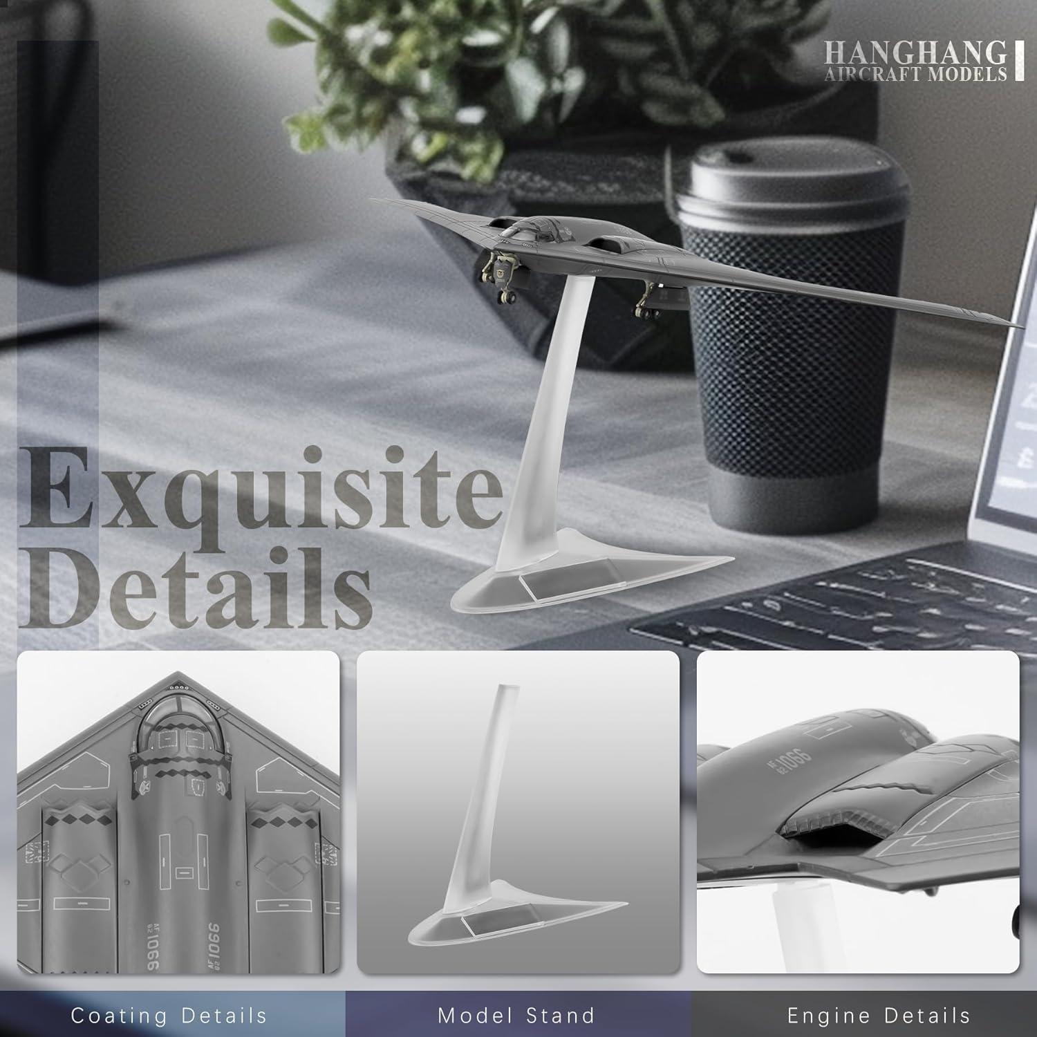 Modelo de avión militar HANGHANG B-2A Spirit 1/200 10.5x26cm