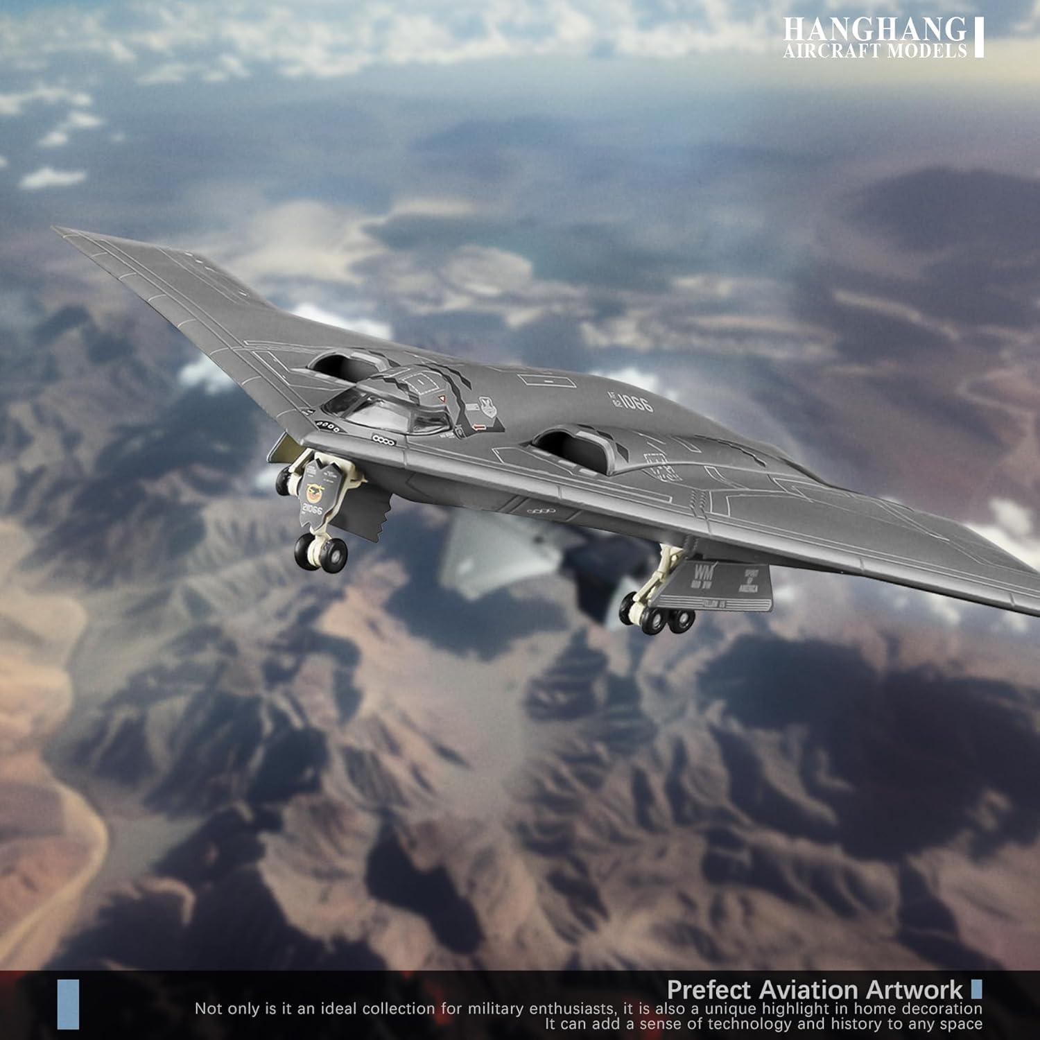 Modelo de avión militar HANGHANG B-2A Spirit 1/200 10.5x26cm