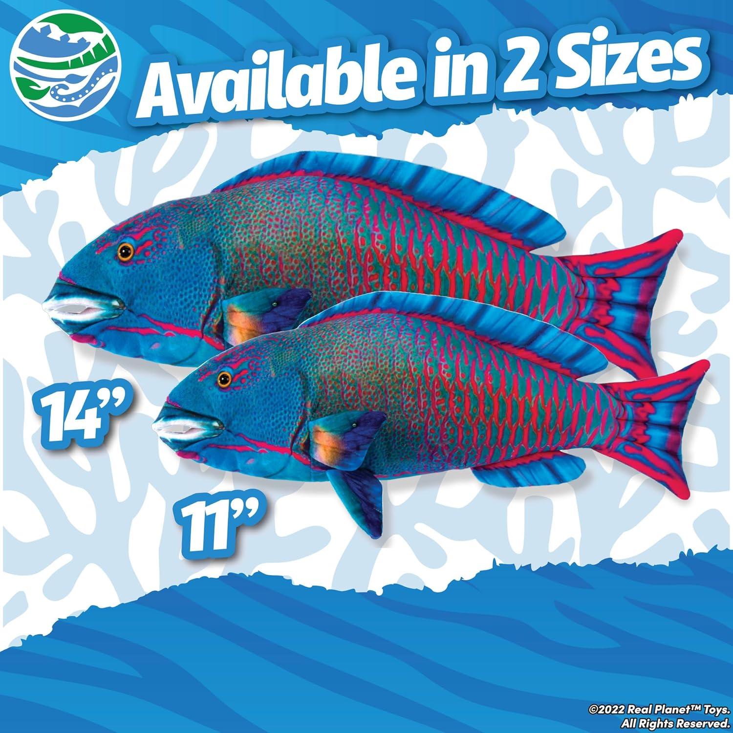 Pez Loro de Peluche Real Planet 27.94 cm - Juguete Educativo