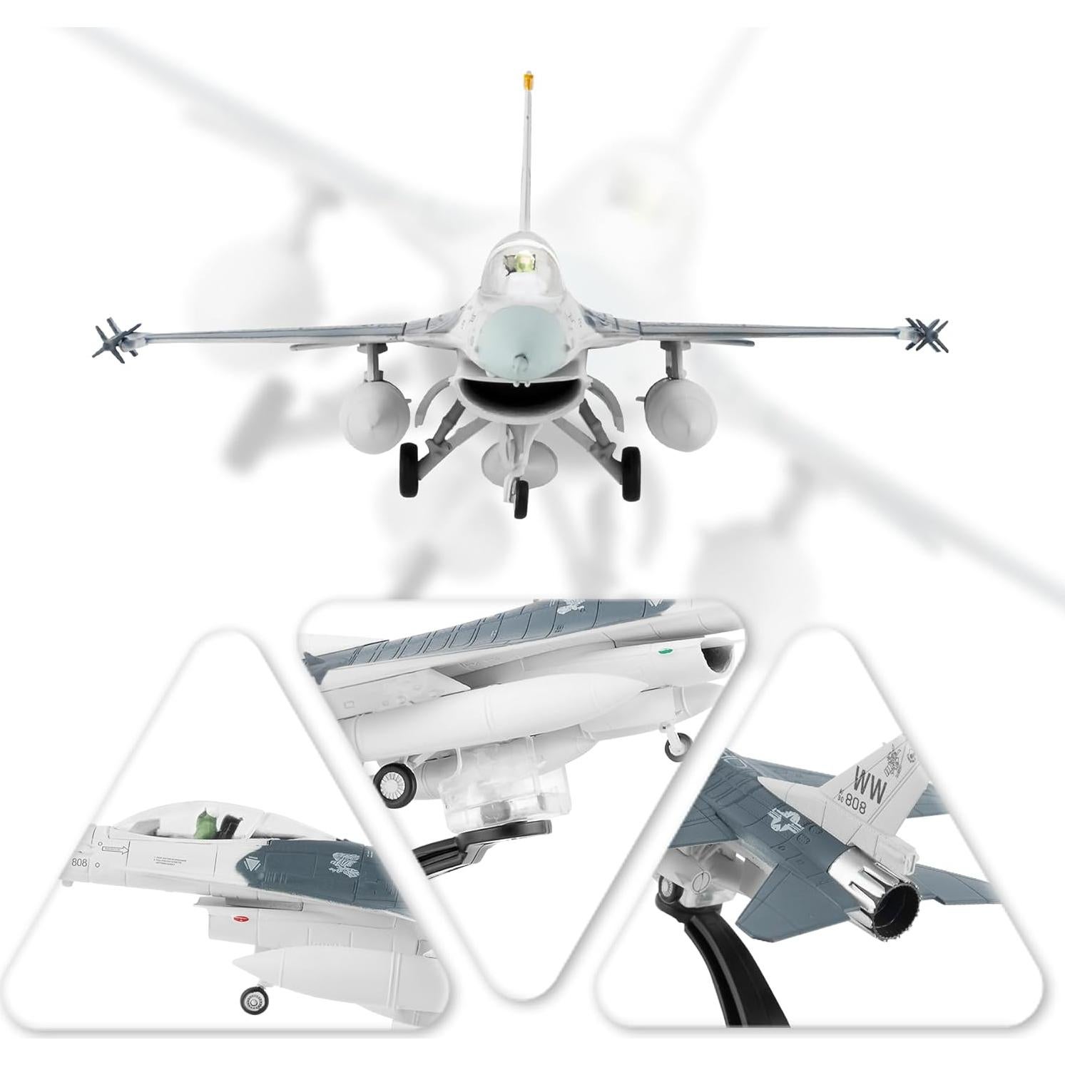 Modelo de Avión Militar HANGHANG F16-C 1/100 Aleación 15cm