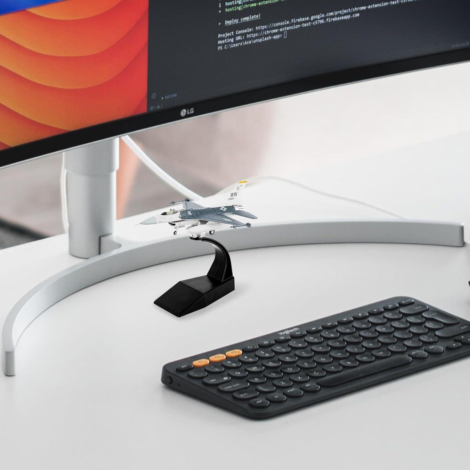 Modelo de Avión Militar HANGHANG F16-C 1/100 Aleación 15cm