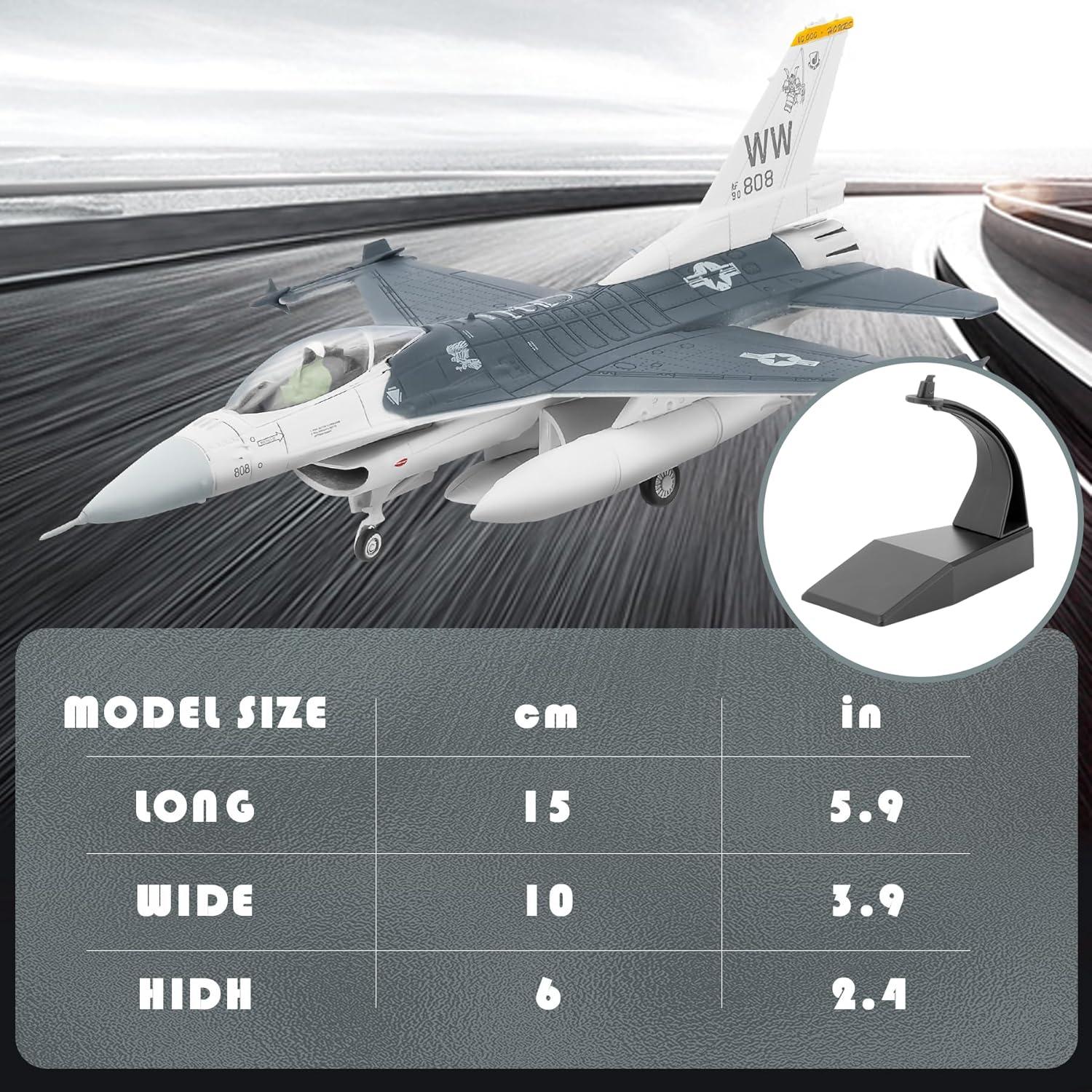 Modelo de Avión Militar HANGHANG F16-C 1/100 Aleación 15cm