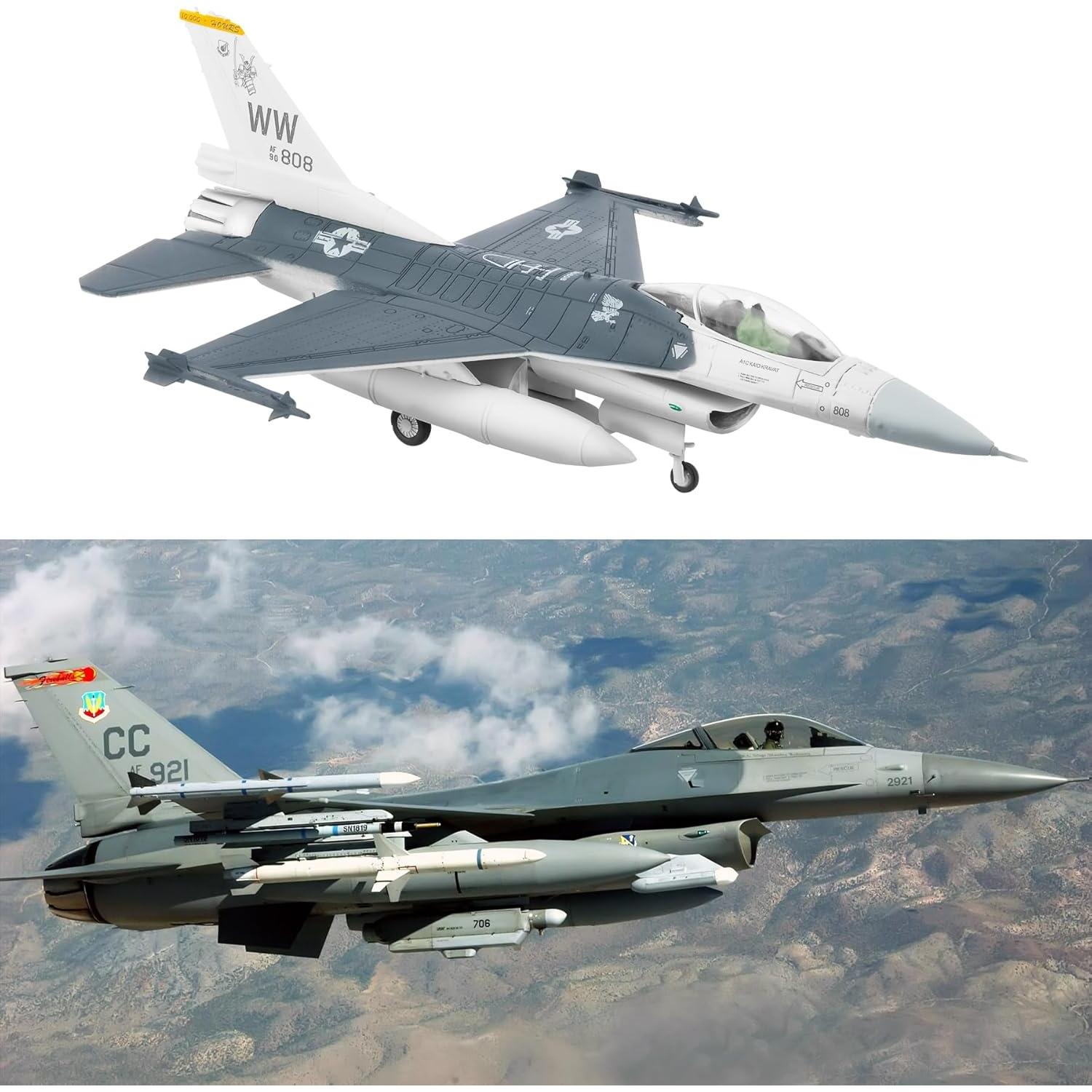 Modelo de Avión Militar HANGHANG F16-C 1/100 Aleación 15cm