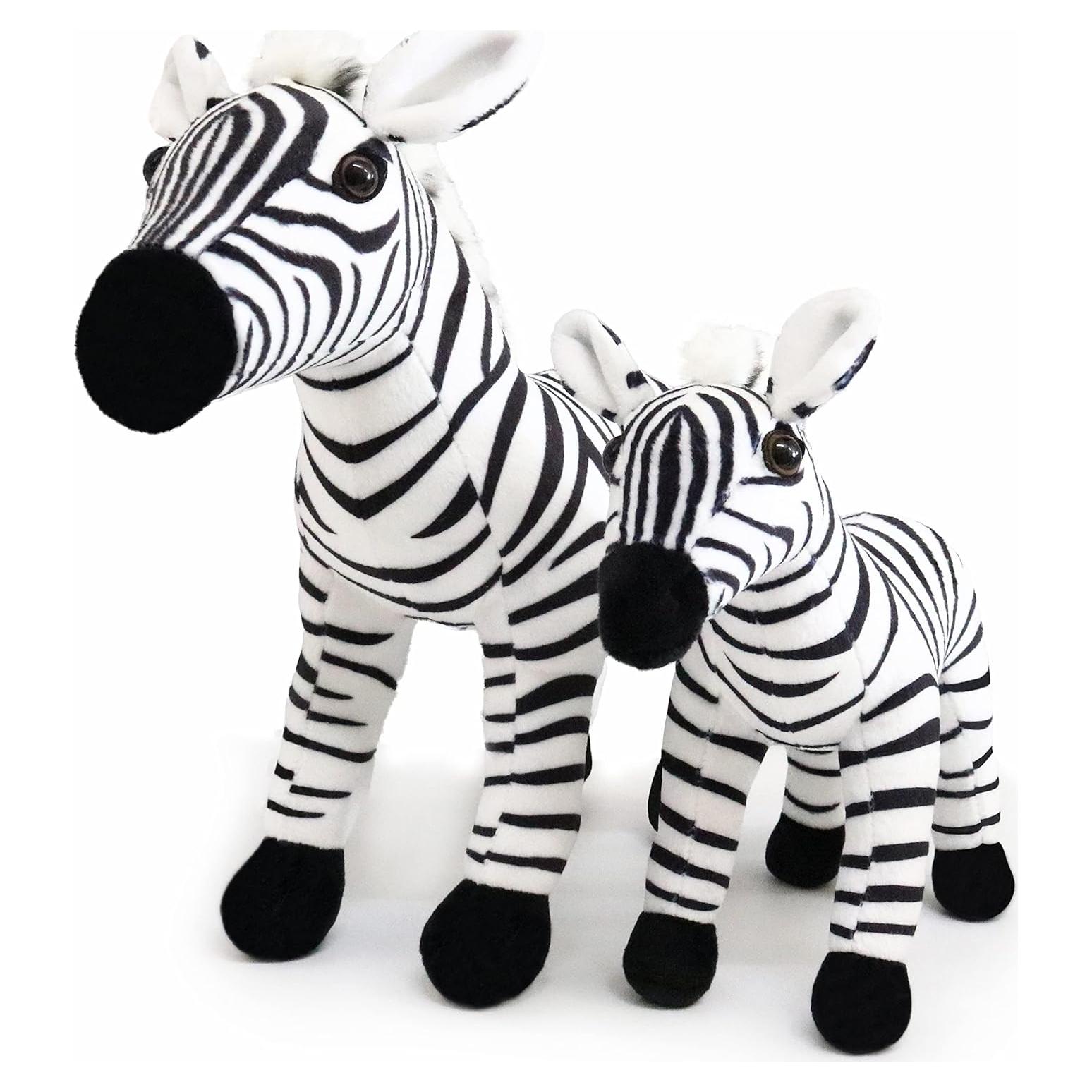 Conjunto de Peluches Mamá y Bebé Cebra Oso Rey de Hielo