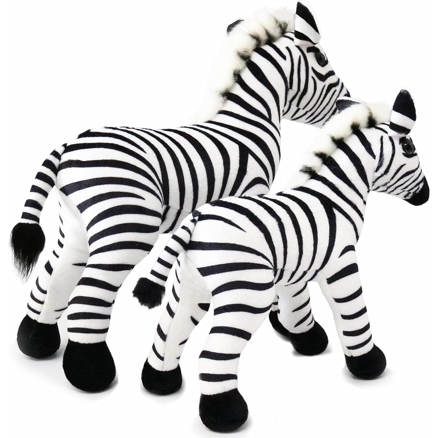 Conjunto de Peluches Mamá y Bebé Cebra Oso Rey de Hielo