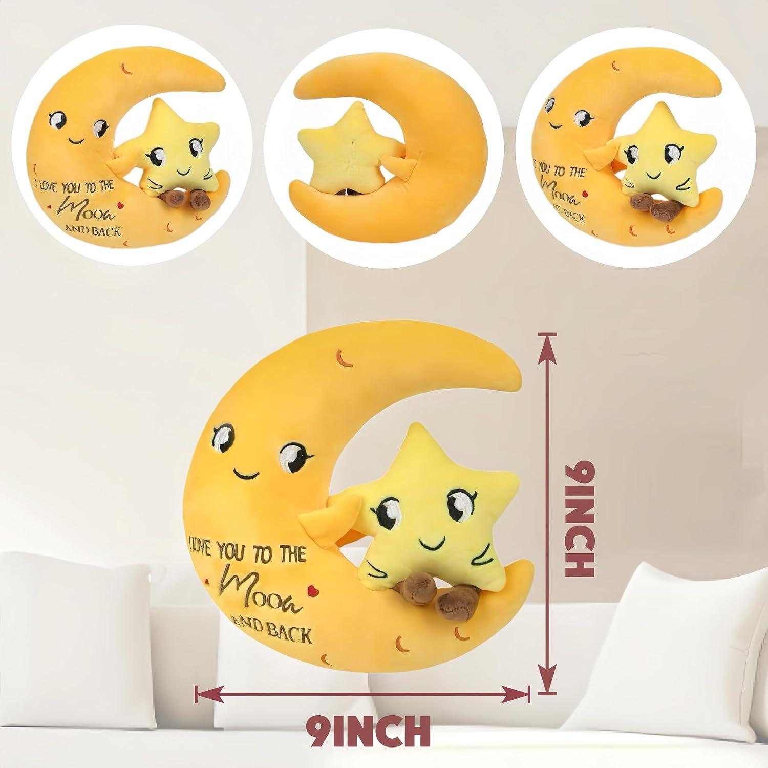 Peluche Estrella de Luna NIUBEHOHO 27.9 cm Te Amo Hasta la Luna