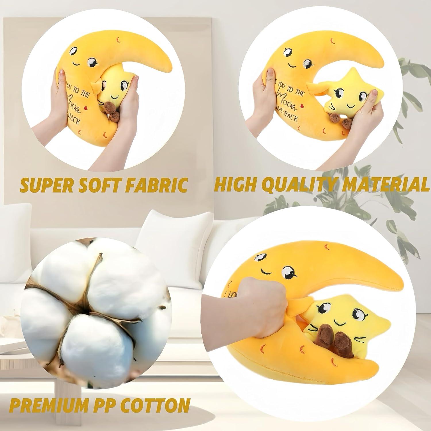 Peluche Estrella de Luna NIUBEHOHO 27.9 cm Te Amo Hasta la Luna