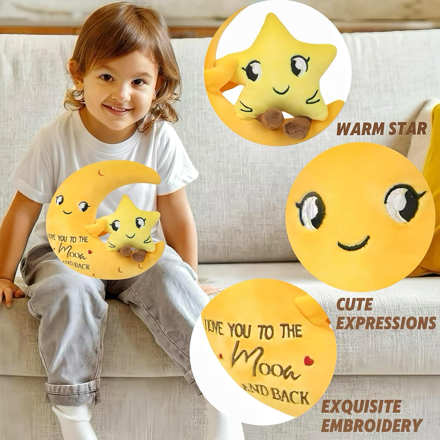 Peluche Estrella de Luna NIUBEHOHO 27.9 cm Te Amo Hasta la Luna