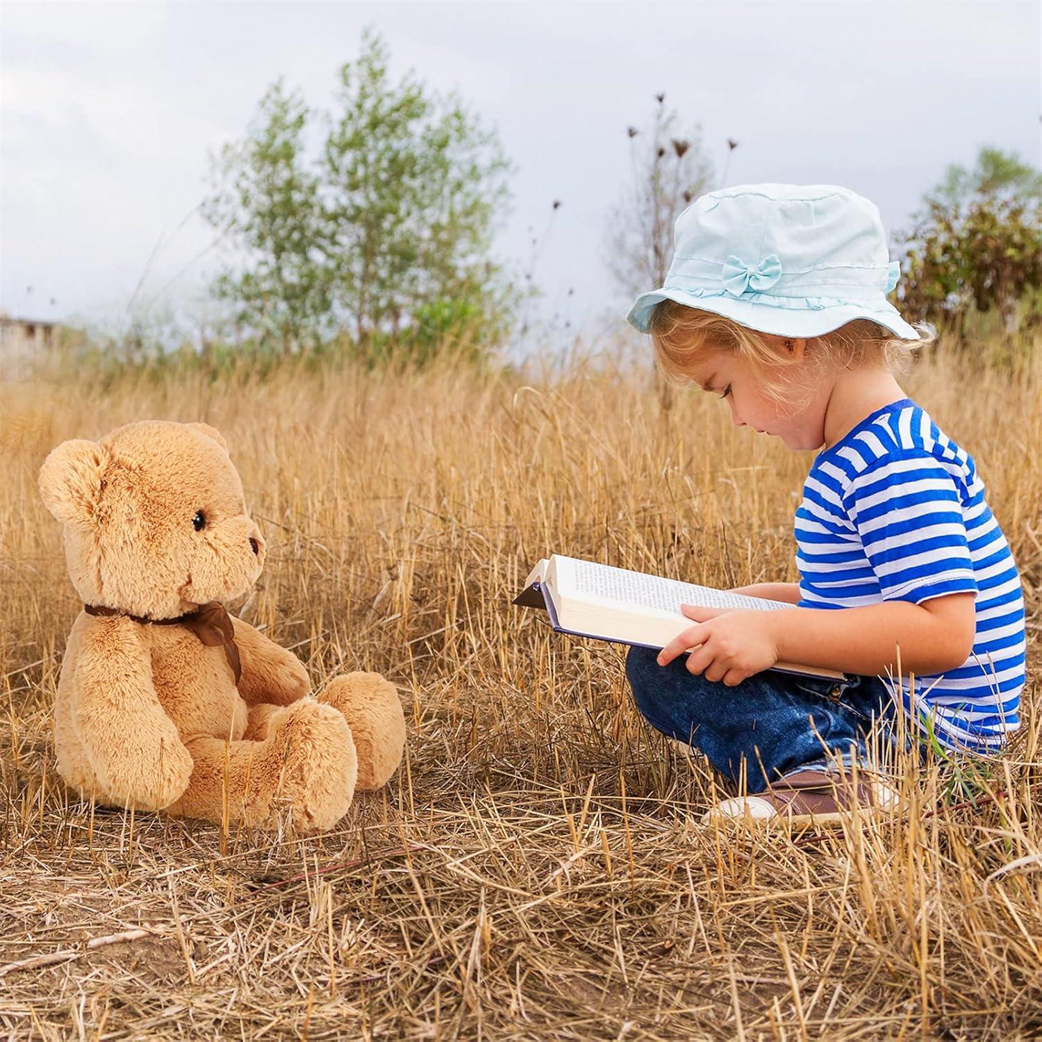 Osos de Peluche HyDren 45 cm Suaves Beige y Marrón Claro - 2 Pack