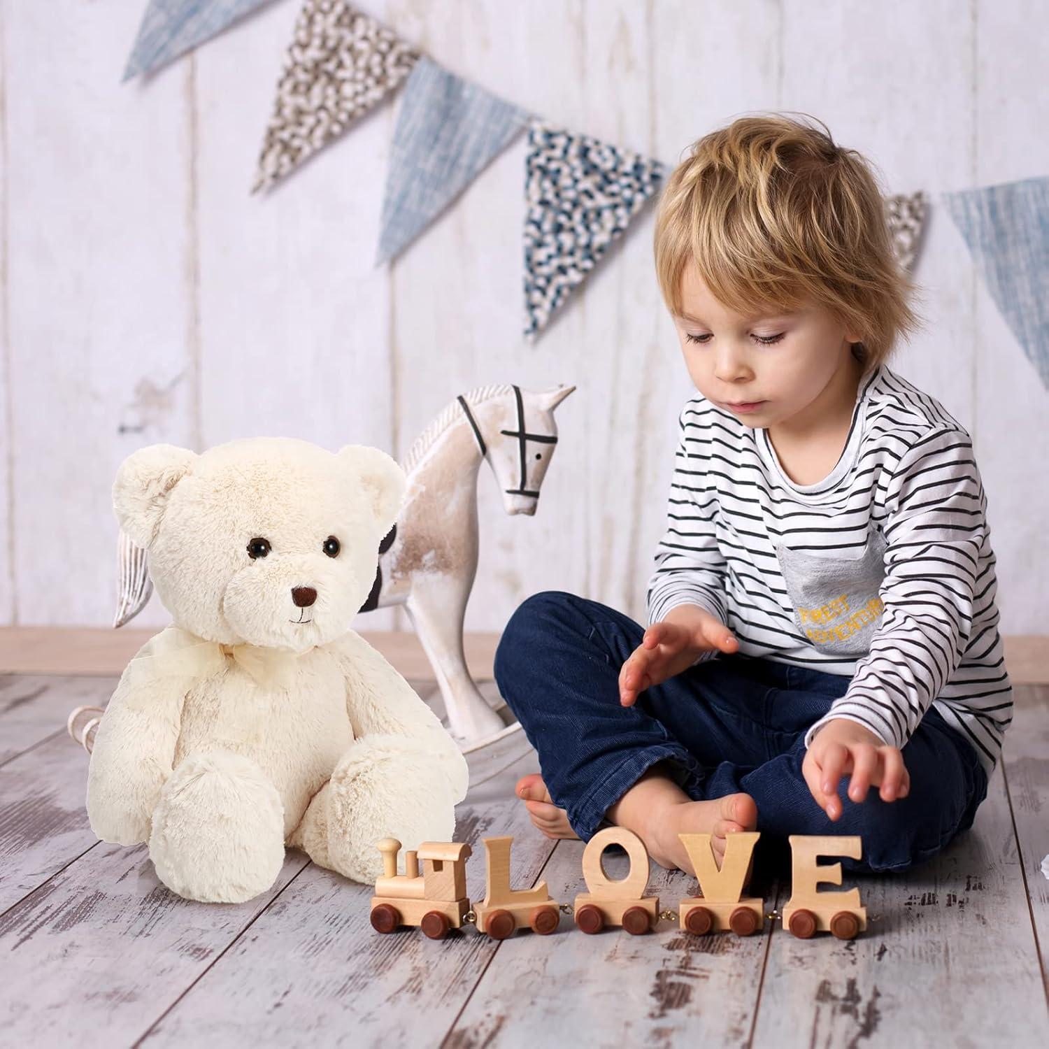 Osos de Peluche HyDren 45 cm Suaves Beige y Marrón Claro - 2 Pack