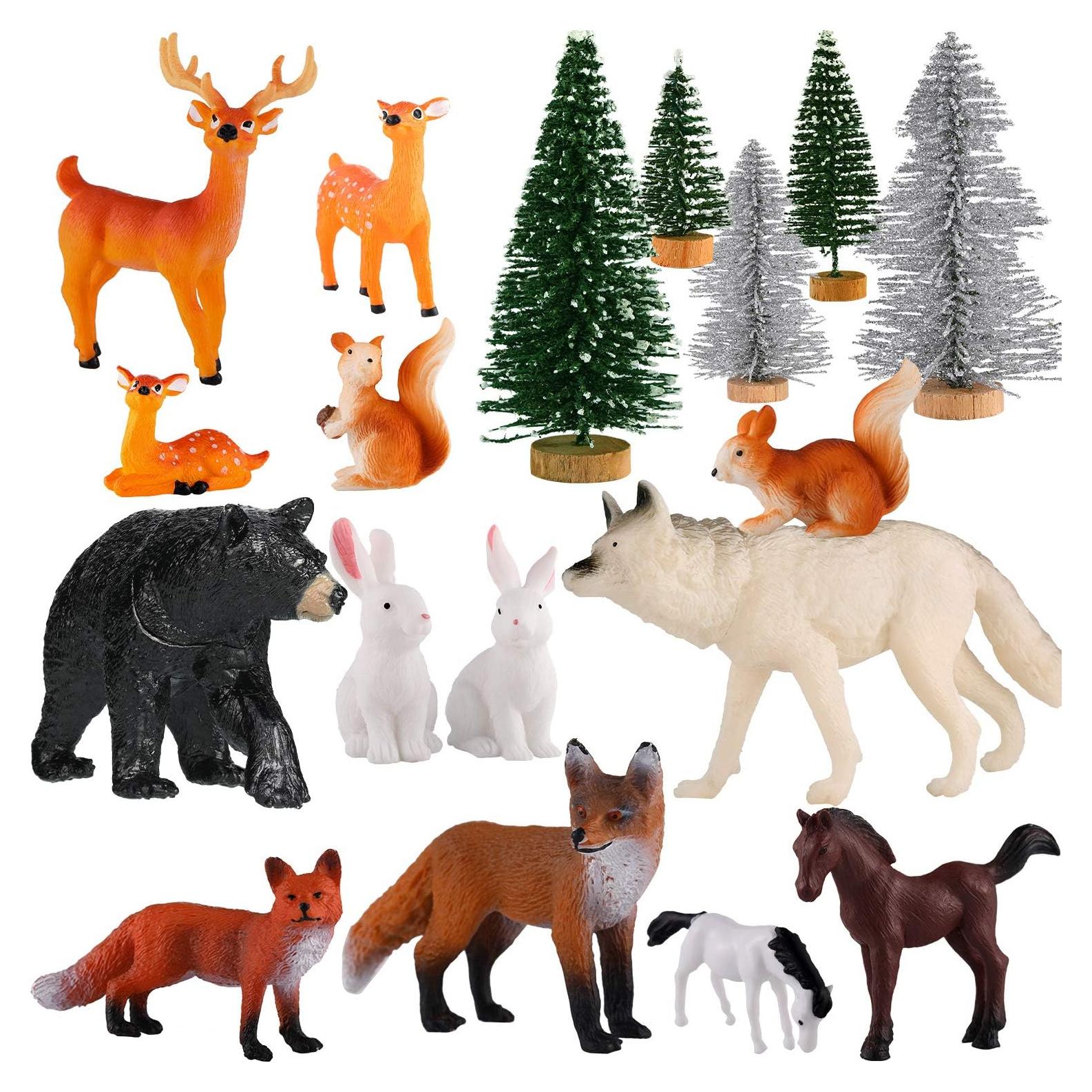 Set de Juguetes de Animales del Bosque Skylety 18 Piezas