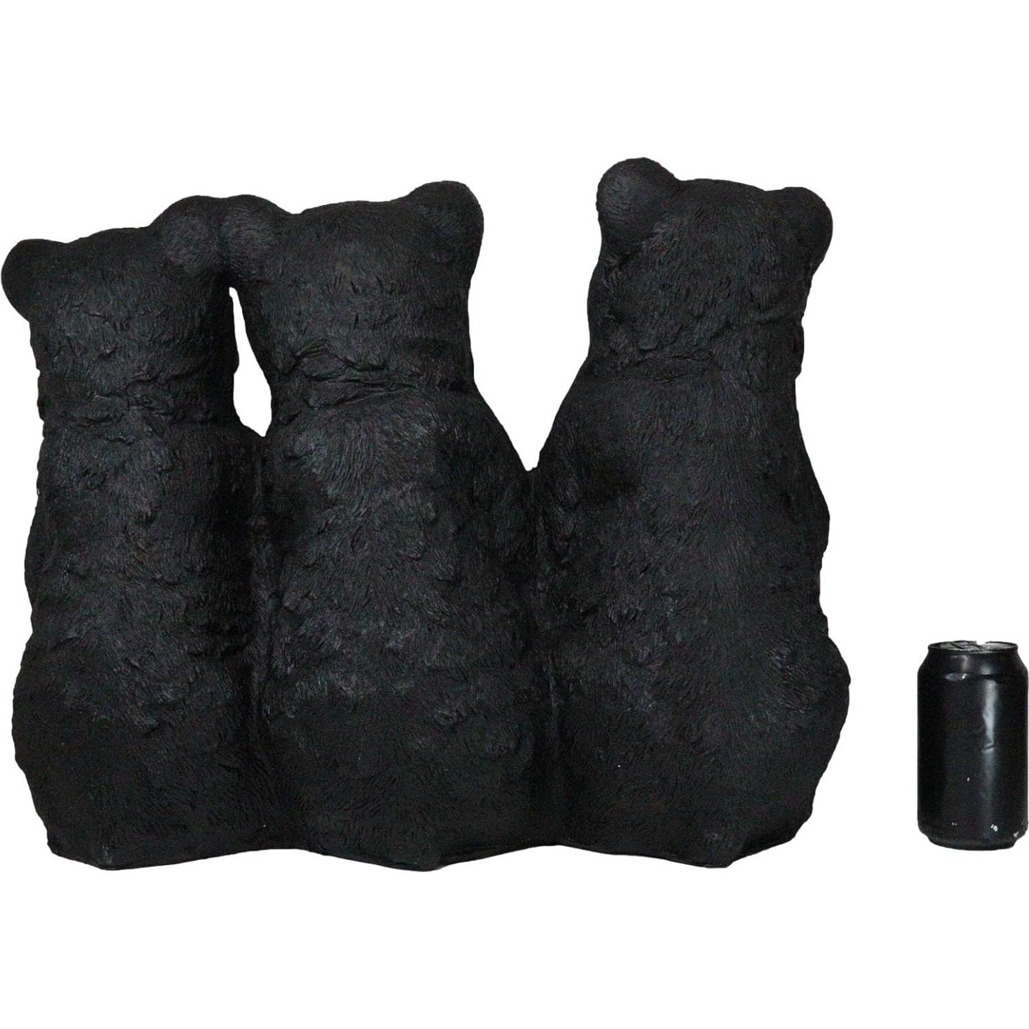 Estatua de Bienvenida 3 Osos Negros Juguetones Ebros 42x54 cm